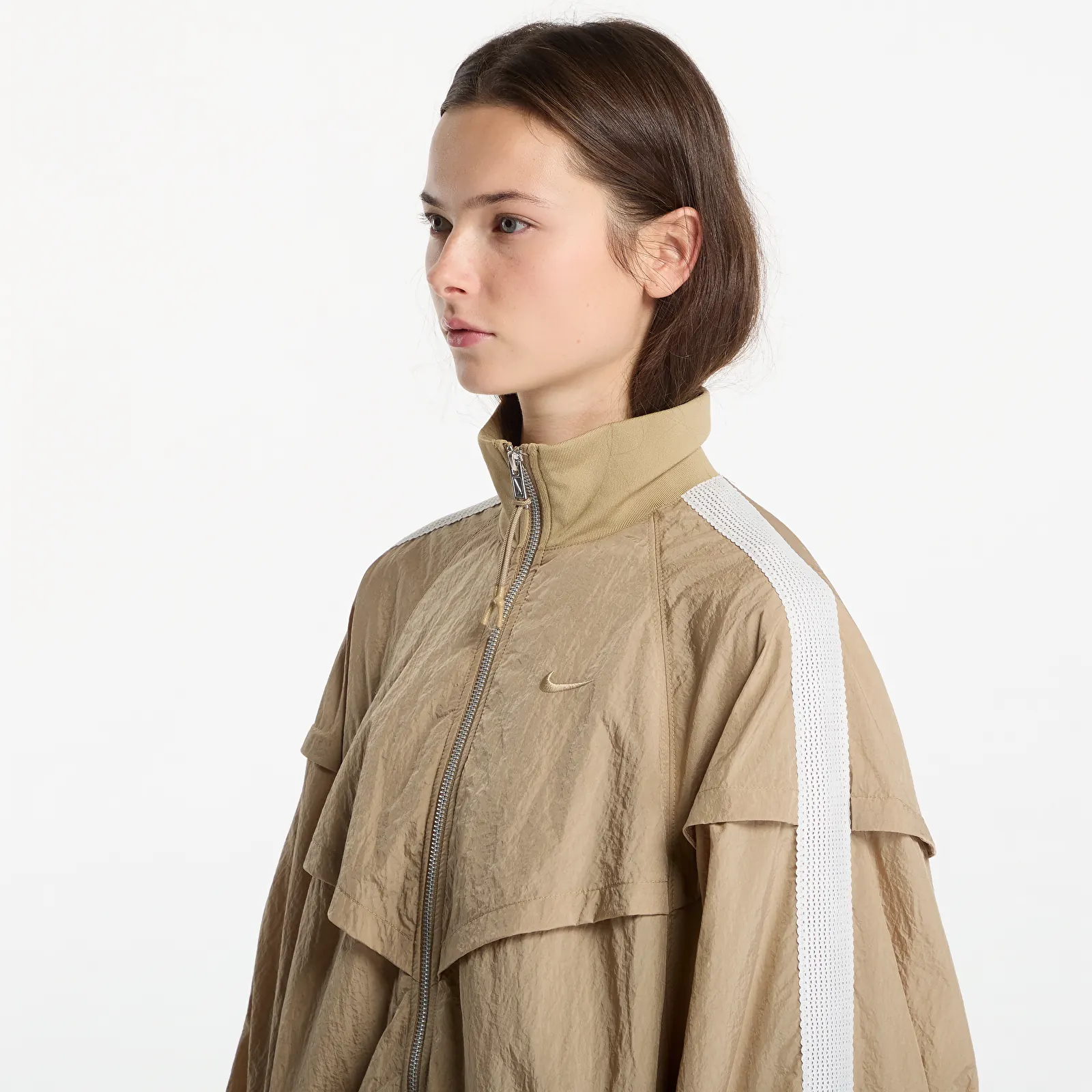 Damesjassen Nike Sportswear Women's Oversized Balloon Track Jacket Parachute Beige/ Sail/ Parachute Beige