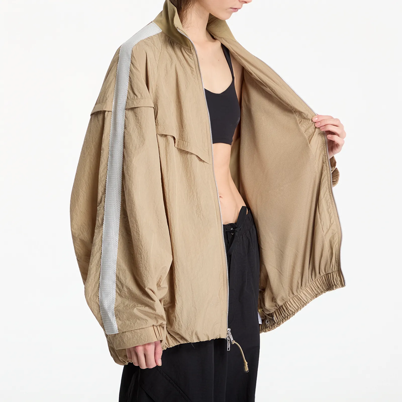 Damesjassen Nike Sportswear Women's Oversized Balloon Track Jacket Parachute Beige/ Sail/ Parachute Beige