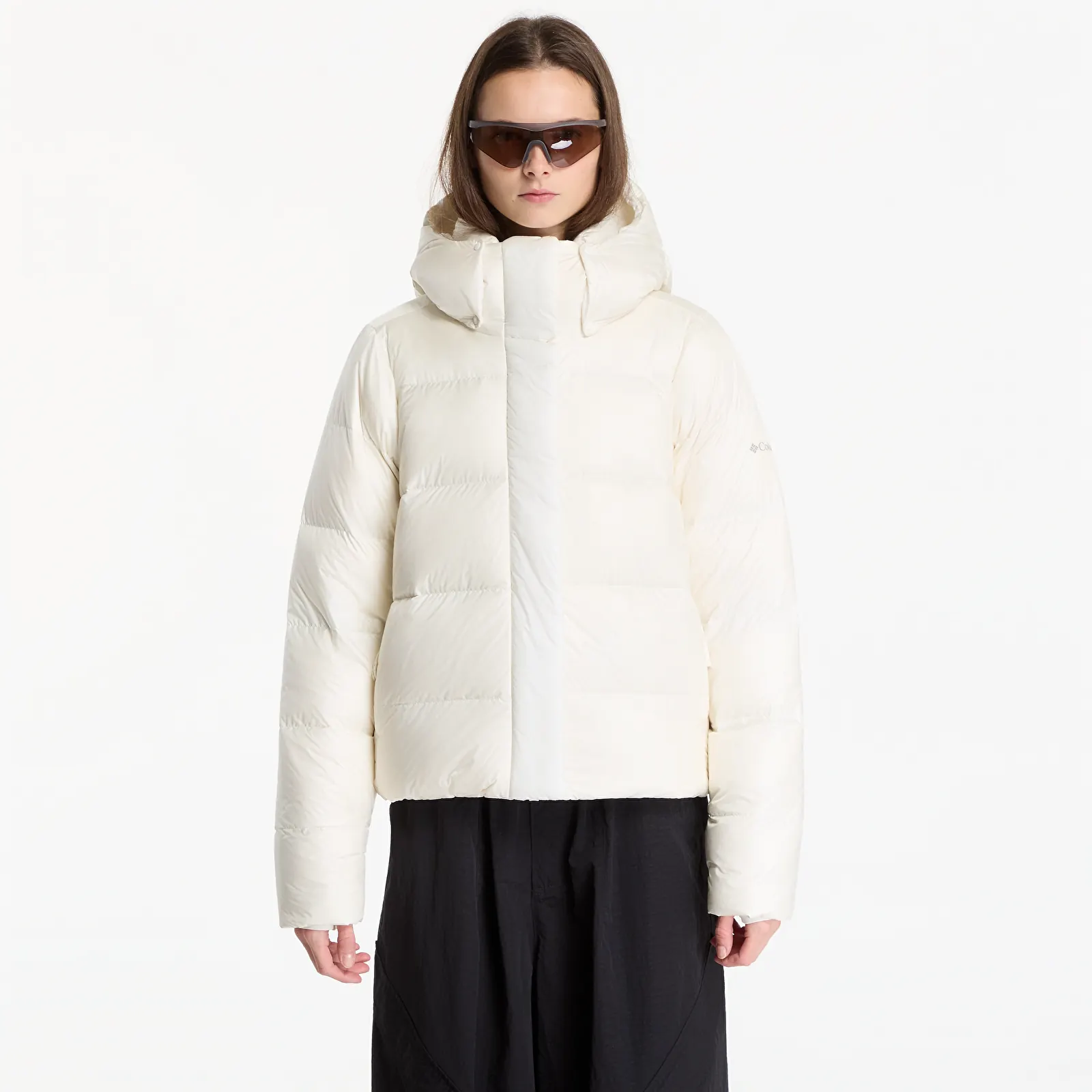 Dámske bundy Columbia Amaze Puff™ Hooded Jacket Sea Salt Pearl Shine