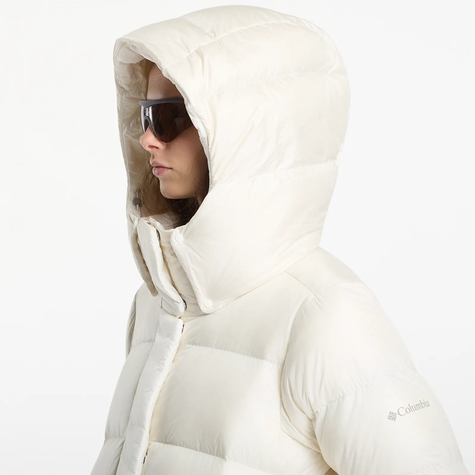 Dámske bundy Columbia Amaze Puff™ Hooded Jacket Sea Salt Pearl Shine