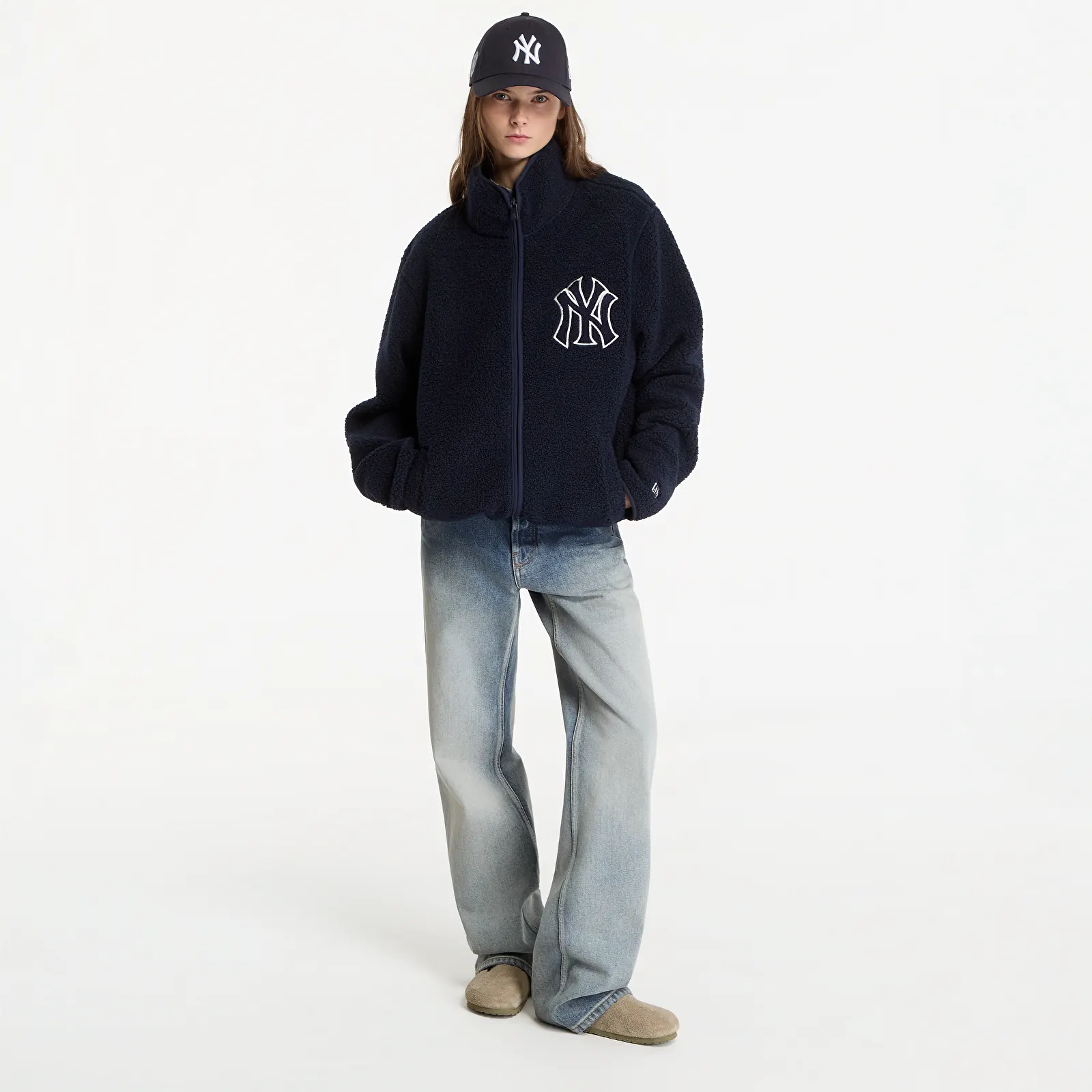 Herenjassen New Era MLB Sherpa Jacket New York Yankees UNISEX Navy