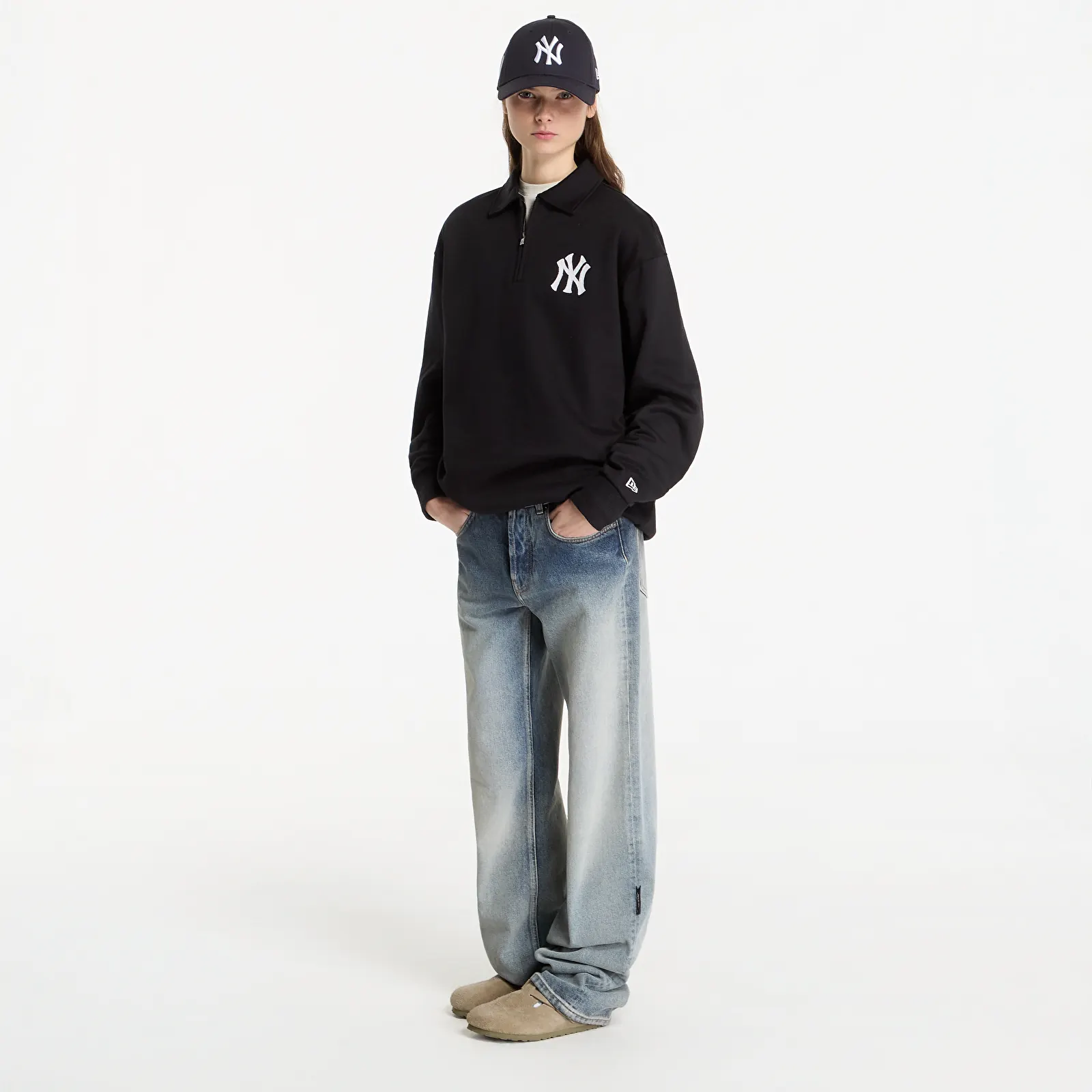 Pánske mikiny New Era MLB Quarter Zip New York Yankees UNISEX Black