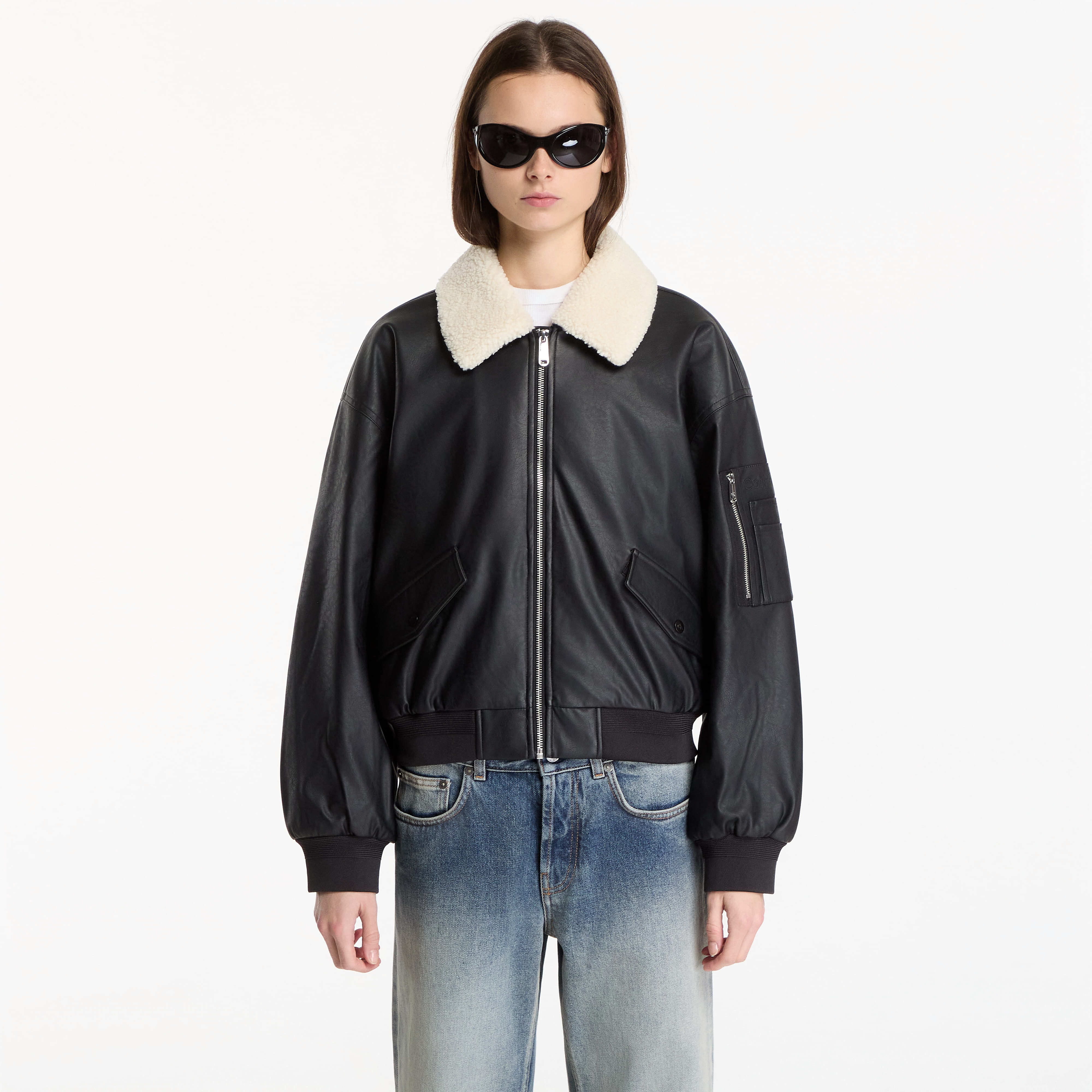 Яке Calvin Klein Jeans Faux Leather Padded Black S
