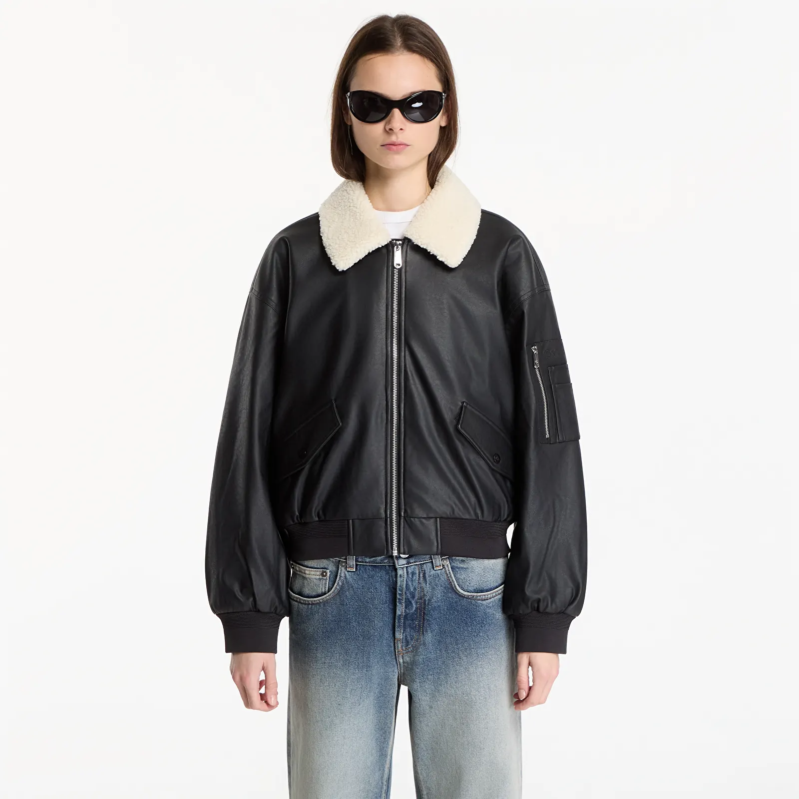 Vestes pour femmes Calvin Klein Jeans Faux Leather Padded Black