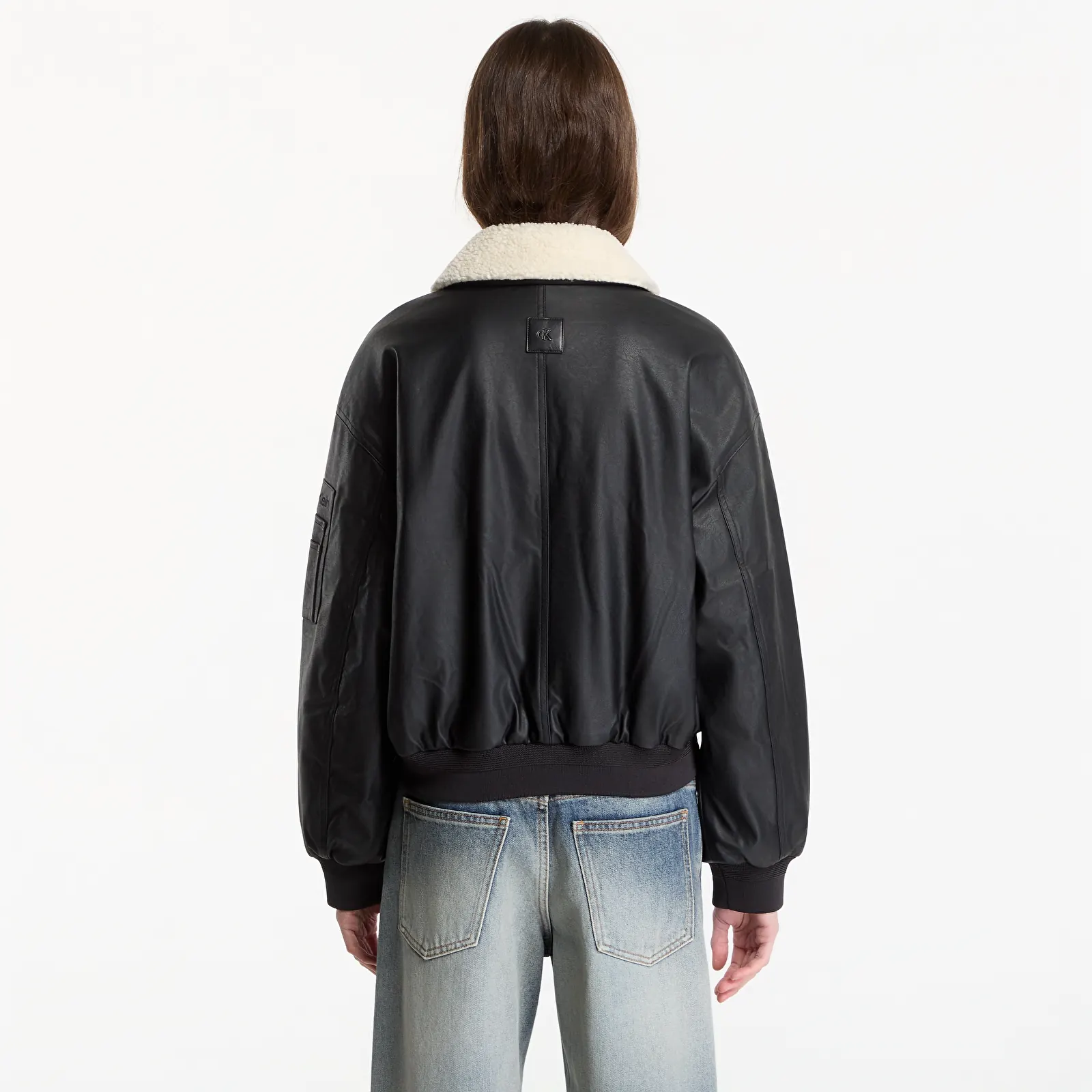 Vestes pour femmes Calvin Klein Jeans Faux Leather Padded Black