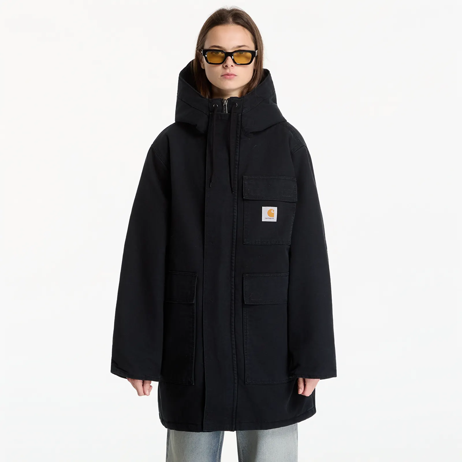 Men's jackets Carhartt WIP Boreal Parka UNISEX Black Stone Canvas