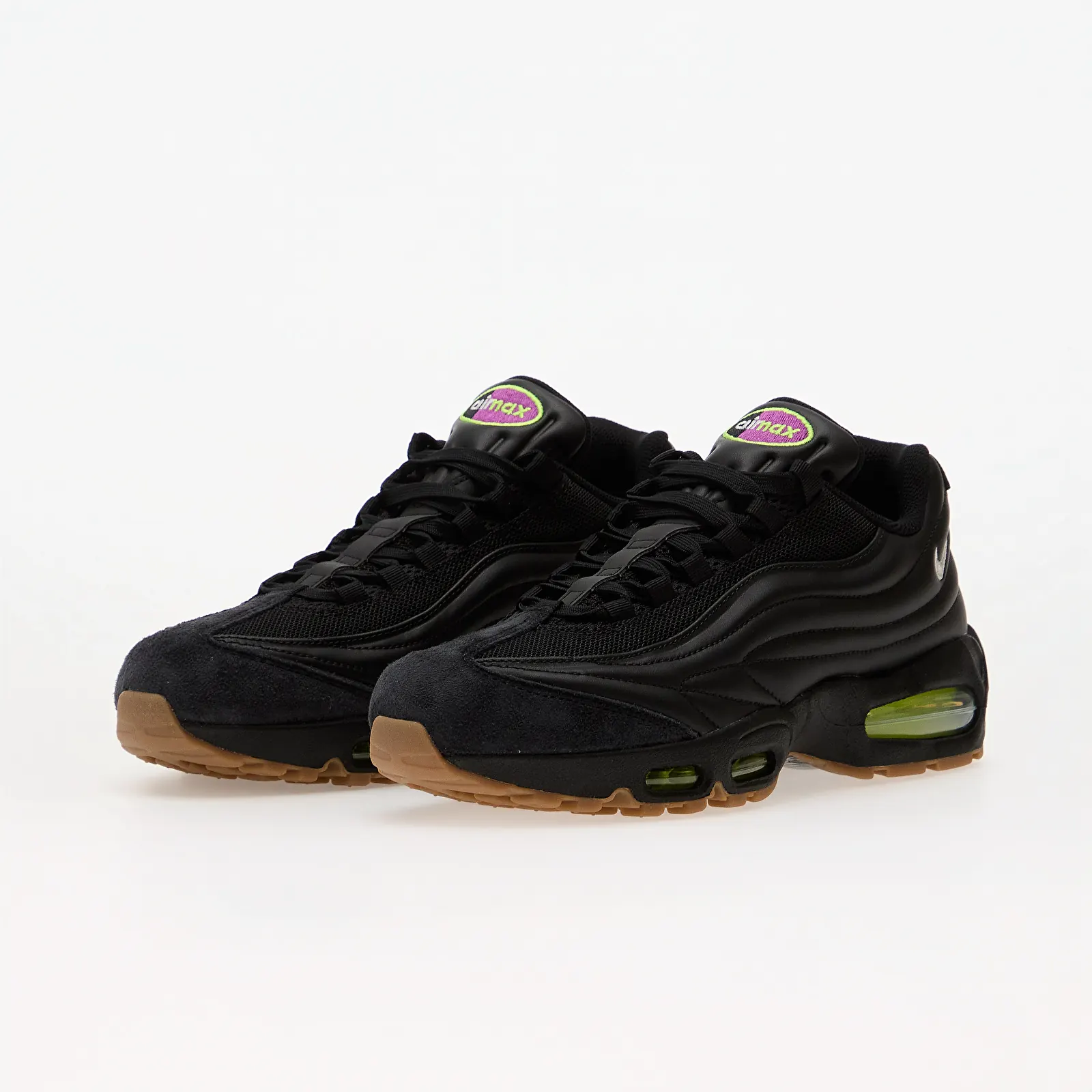 Чоловічі кросівки Nike Air Max 95 Big Bubble Premium Black/ White-Gum Med Brown-Volt