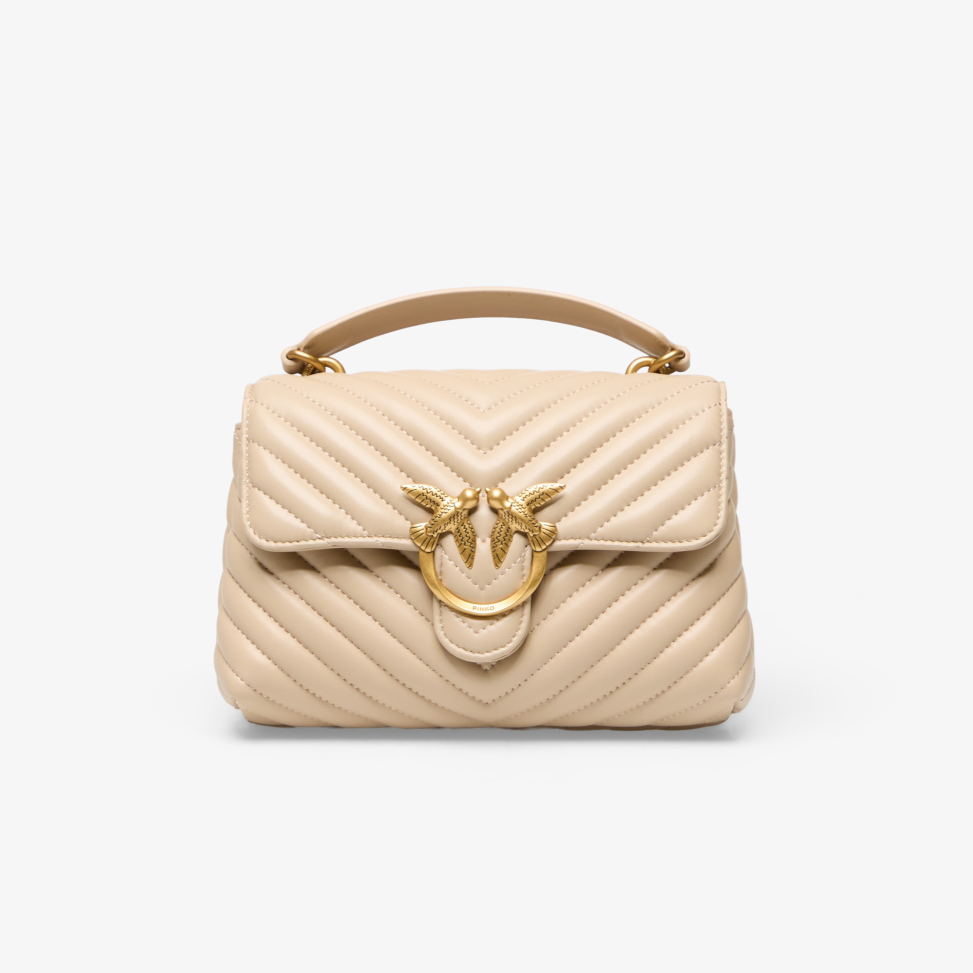 Pinko Love Lady Puff Mini Cl Sheep Nappa Antique Gold-coloured Universal