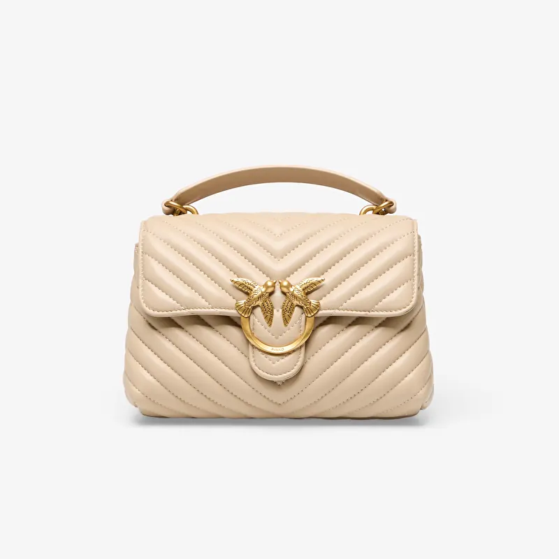 Pinko Love Lady Puff Mini Cl Sheep Nappa Antique Gold-coloured