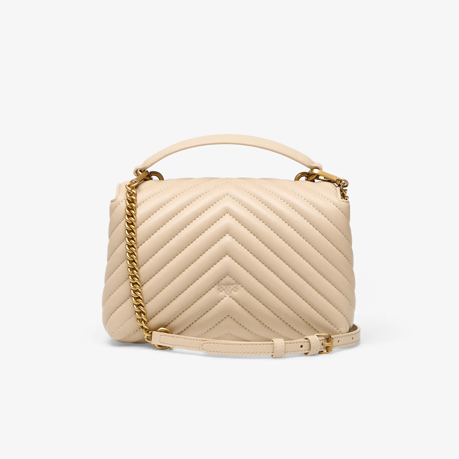 Handtaschen Pinko Love Lady Puff Mini Cl Sheep Nappa Antique Gold-coloured