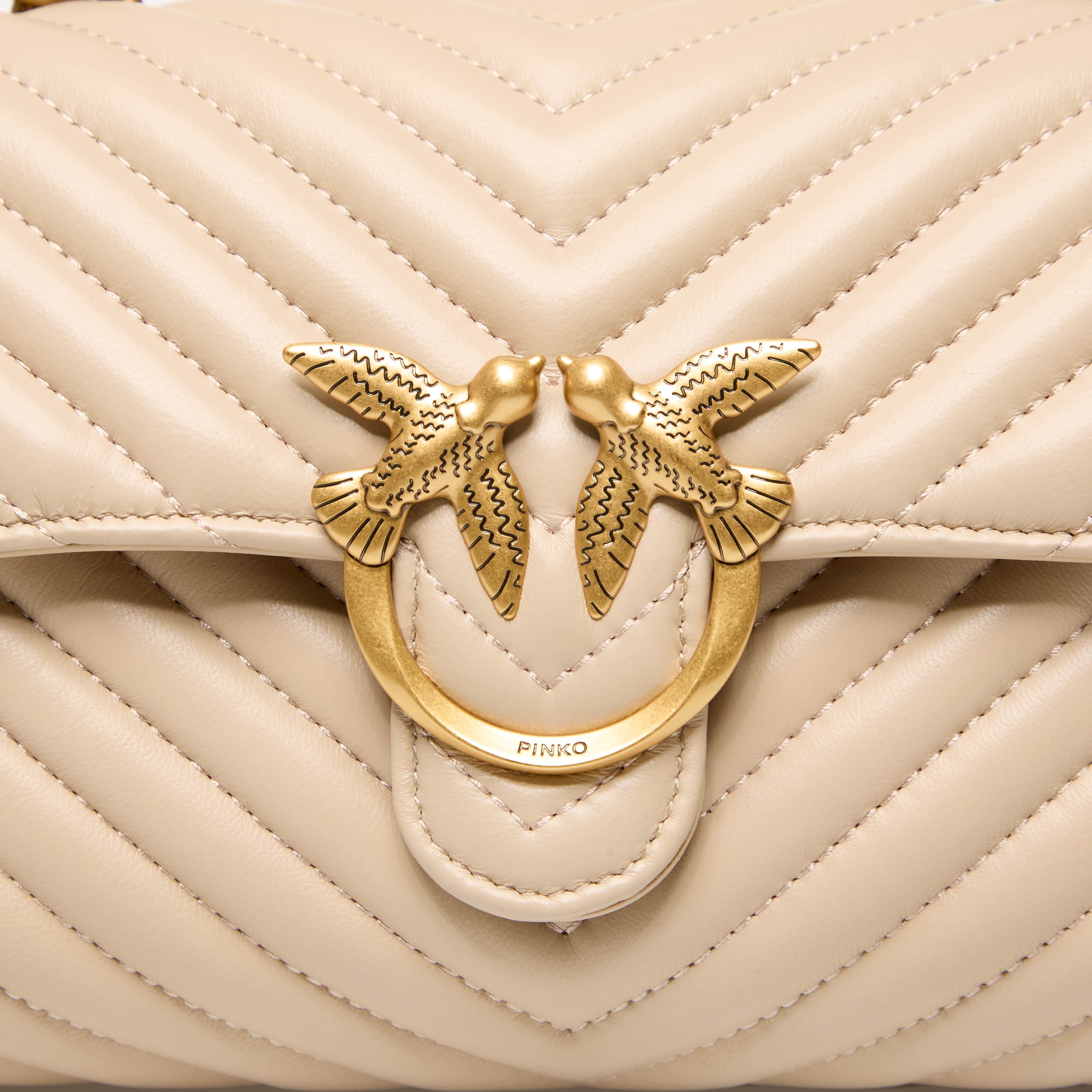 Pinko Pinko Love Lady Puff Mini Cl Sheep Nappa Antique Gold-coloured Universal - 3