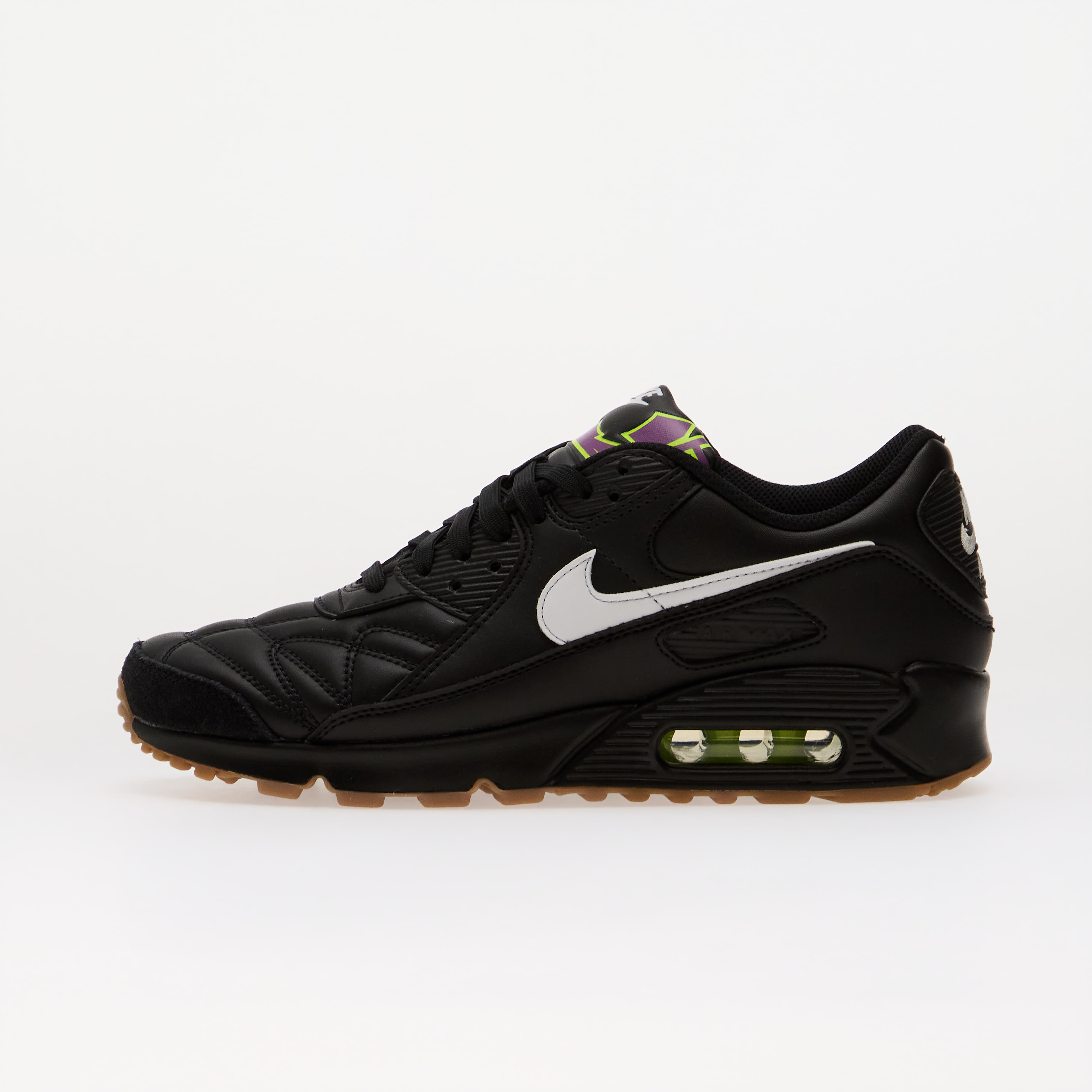Tenisky Nike Air Max 90 Premium Black/ White-Gum Med Brown-Volt