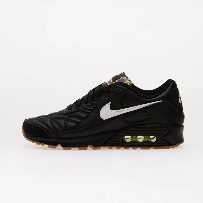 Nike Air Max 90 Premium Black/ White-Gum Med Brown-Volt