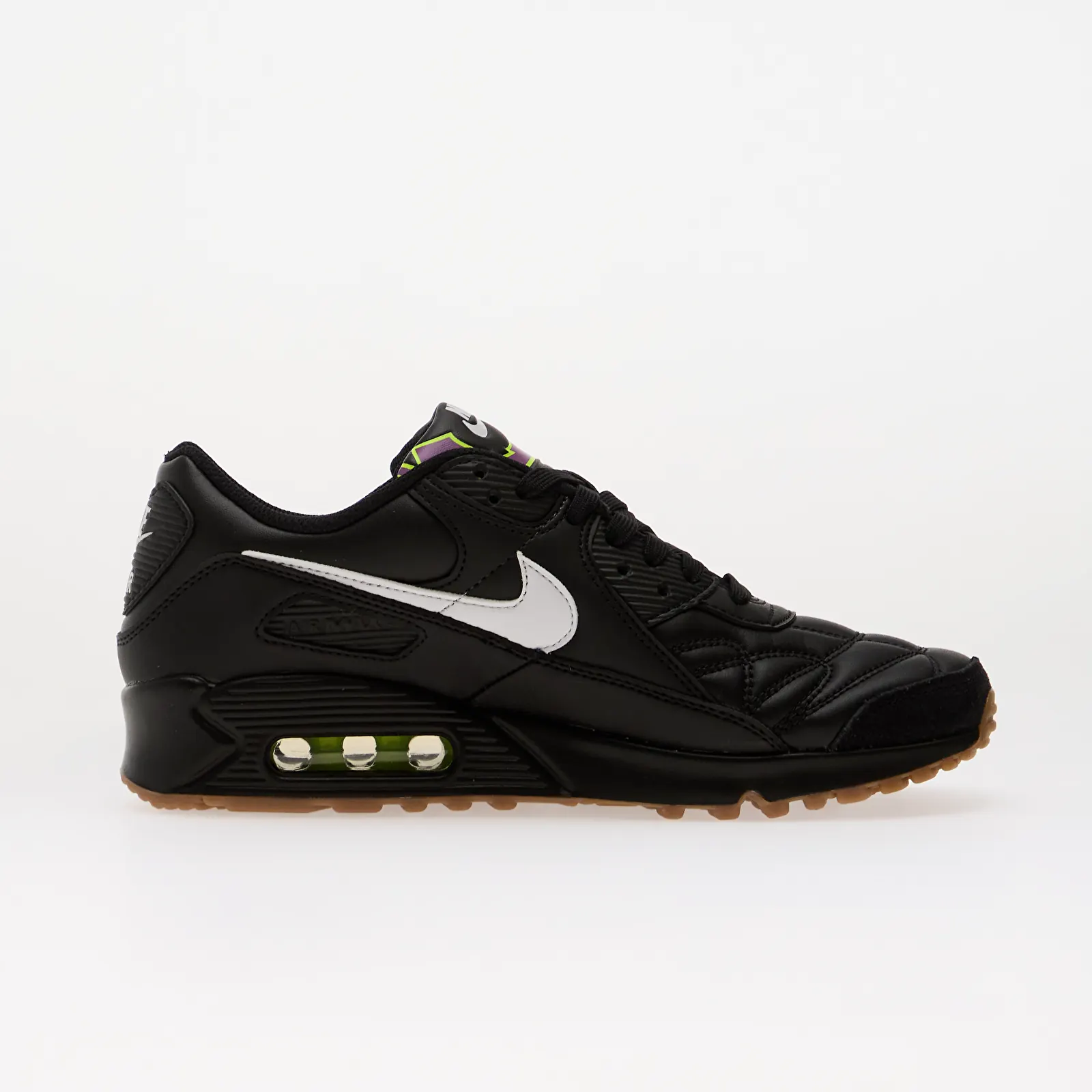 Moške superge Nike Air Max 90 Premium Black/ White-Gum Med Brown-Volt