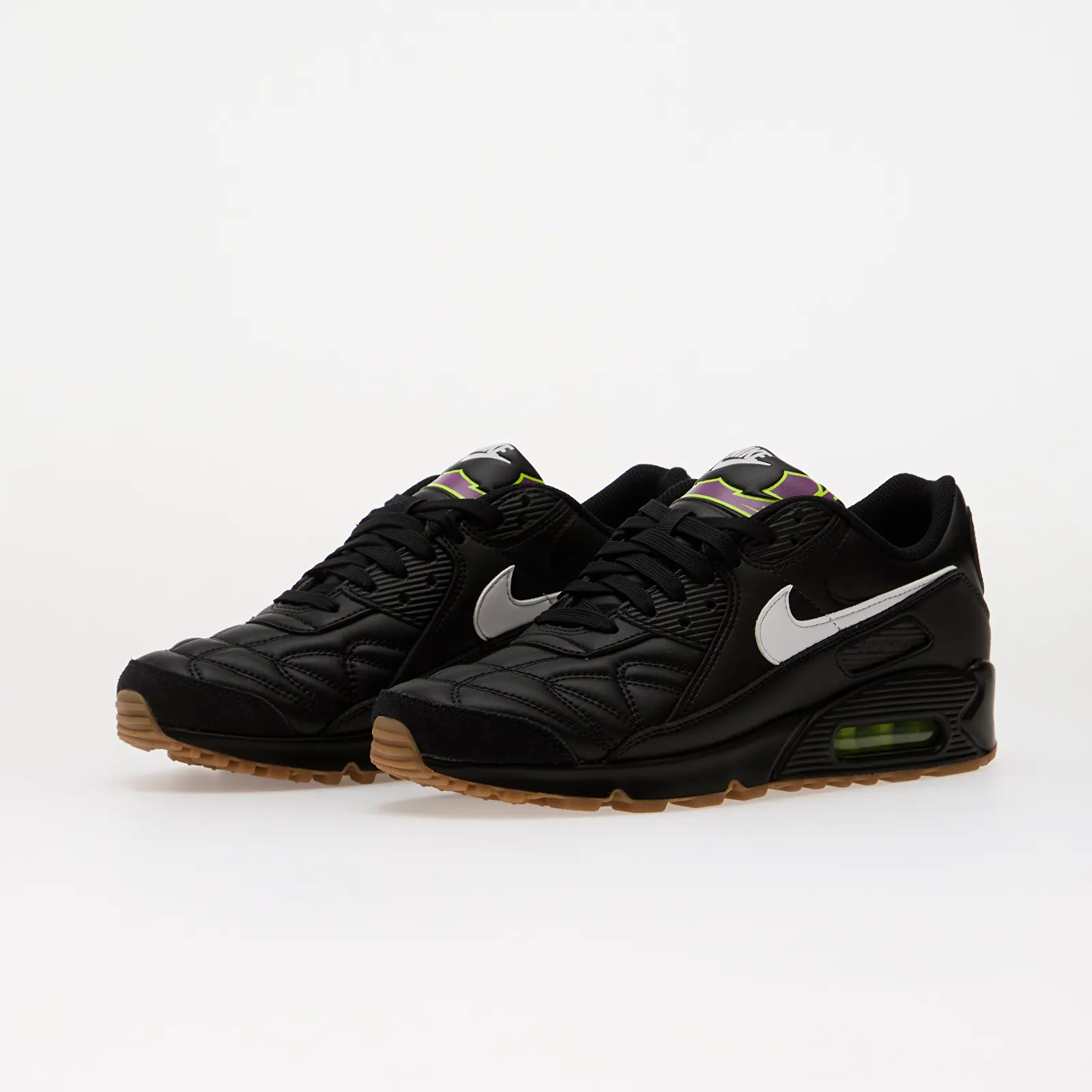 Moške superge Nike Air Max 90 Premium Black/ White-Gum Med Brown-Volt