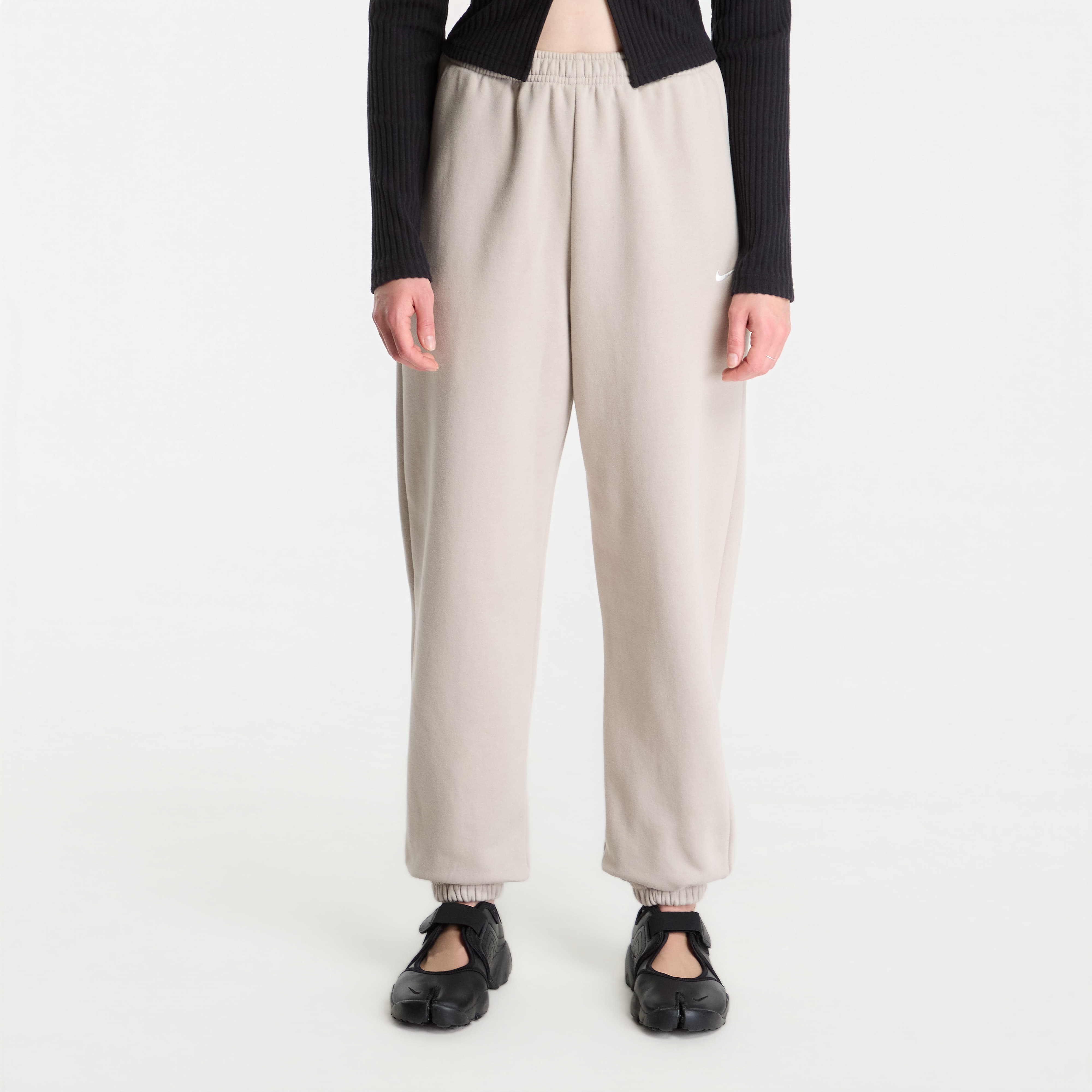 Потници Nike Studio Fleece Medium Weight High-Rise Oversized Cuffed Pants Cream II/ Sail L