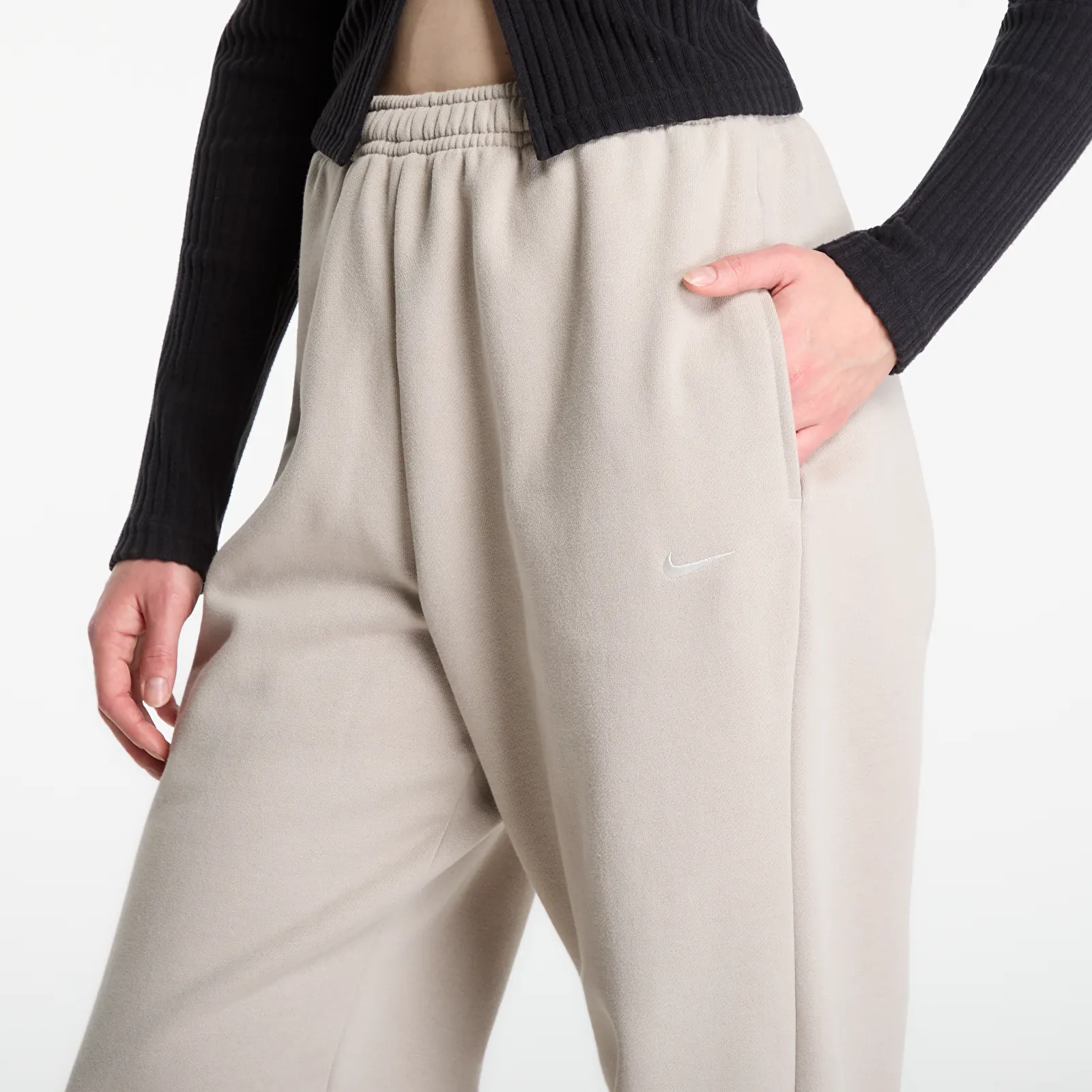Pantalon survêtement Nike Studio Fleece Medium Weight High-Rise Oversized Cuffed Pants Cream II/ Sail