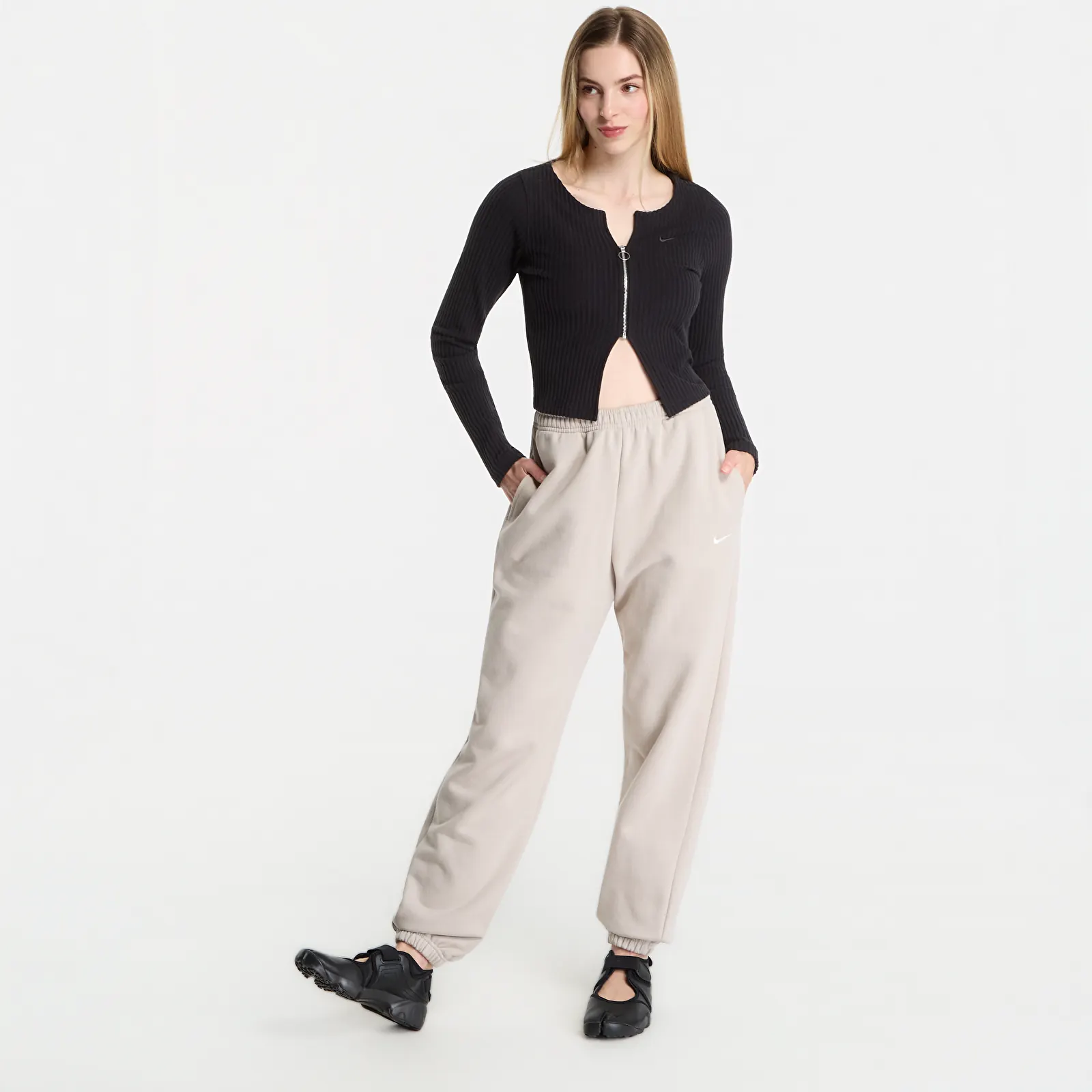 Pantalon survêtement Nike Studio Fleece Medium Weight High-Rise Oversized Cuffed Pants Cream II/ Sail