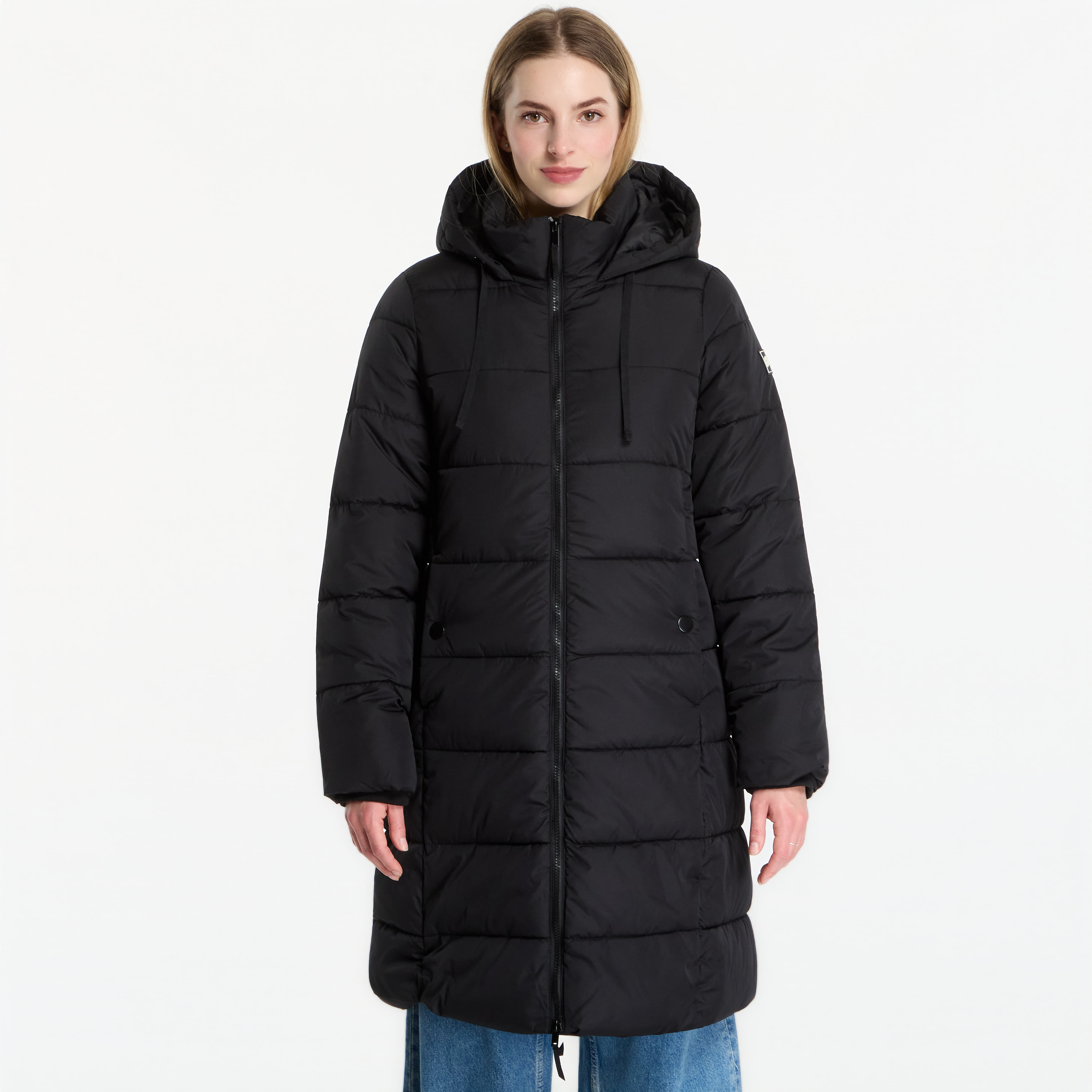 Палто GAP Quilted Midi Coat Black L