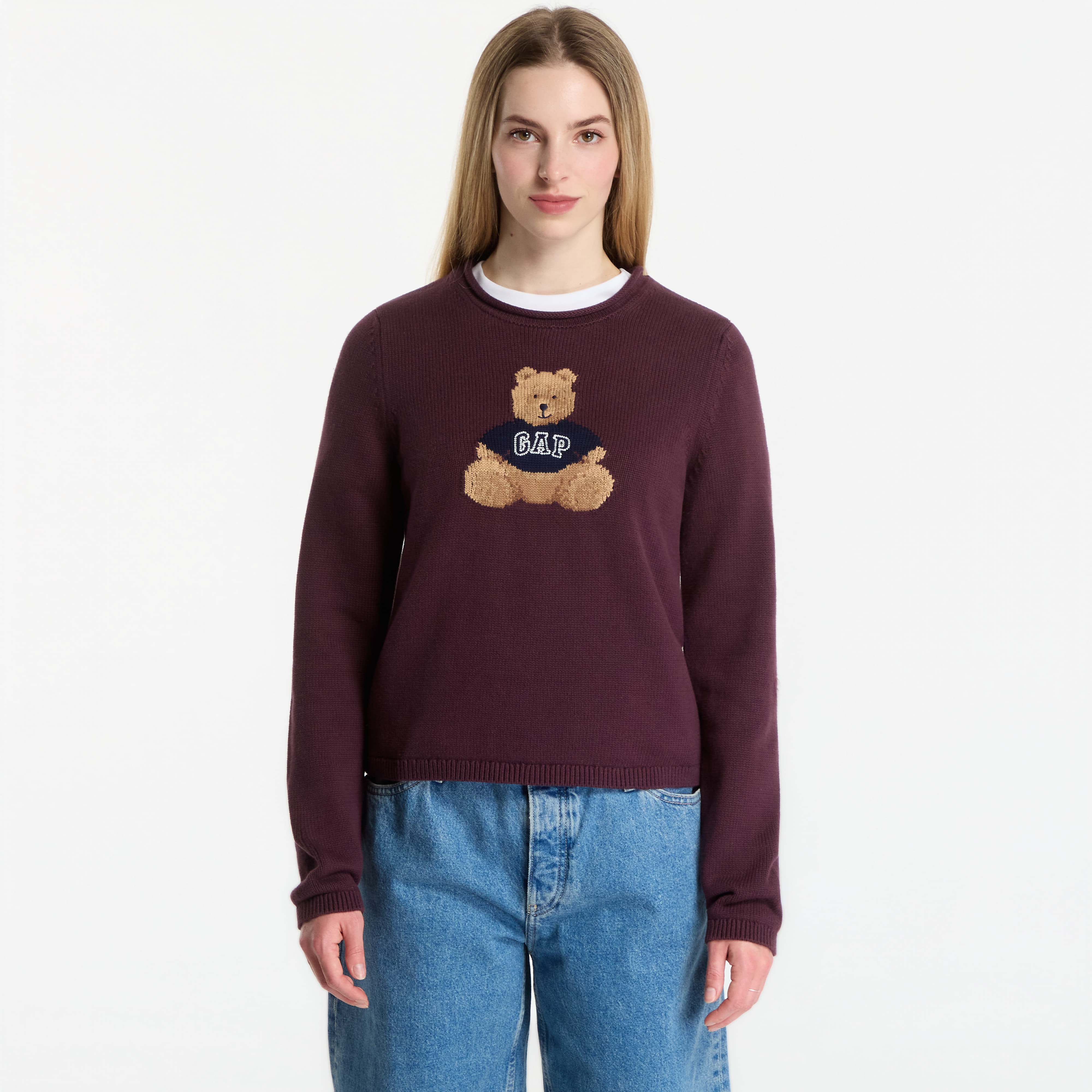 Пуловер GAP Cotton Brannan Bear Sweater Purple M