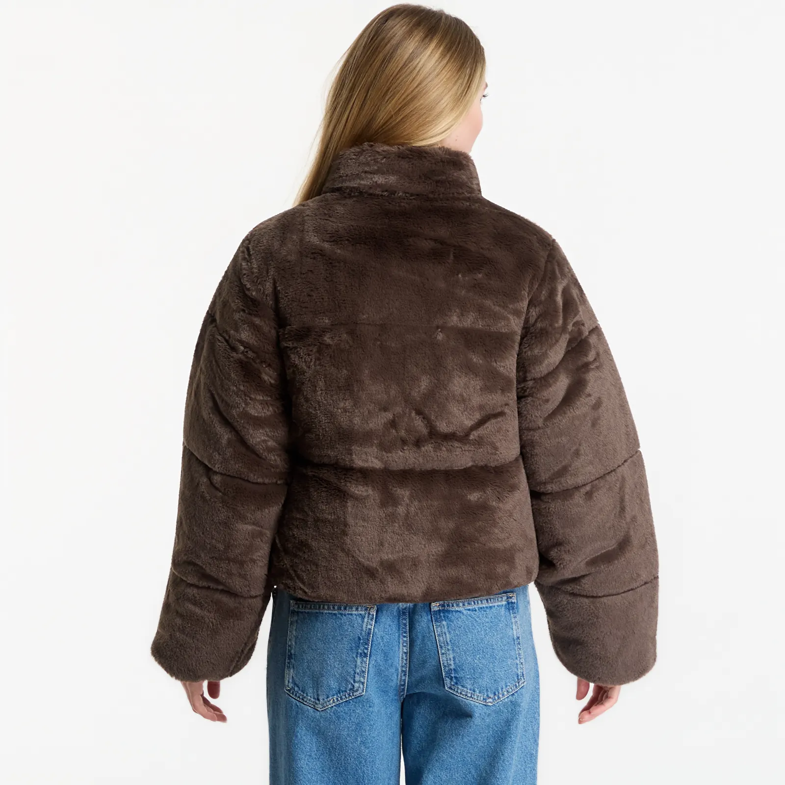 Jacken Urban Classics Short Faux Fur Puffer Jacket Brown