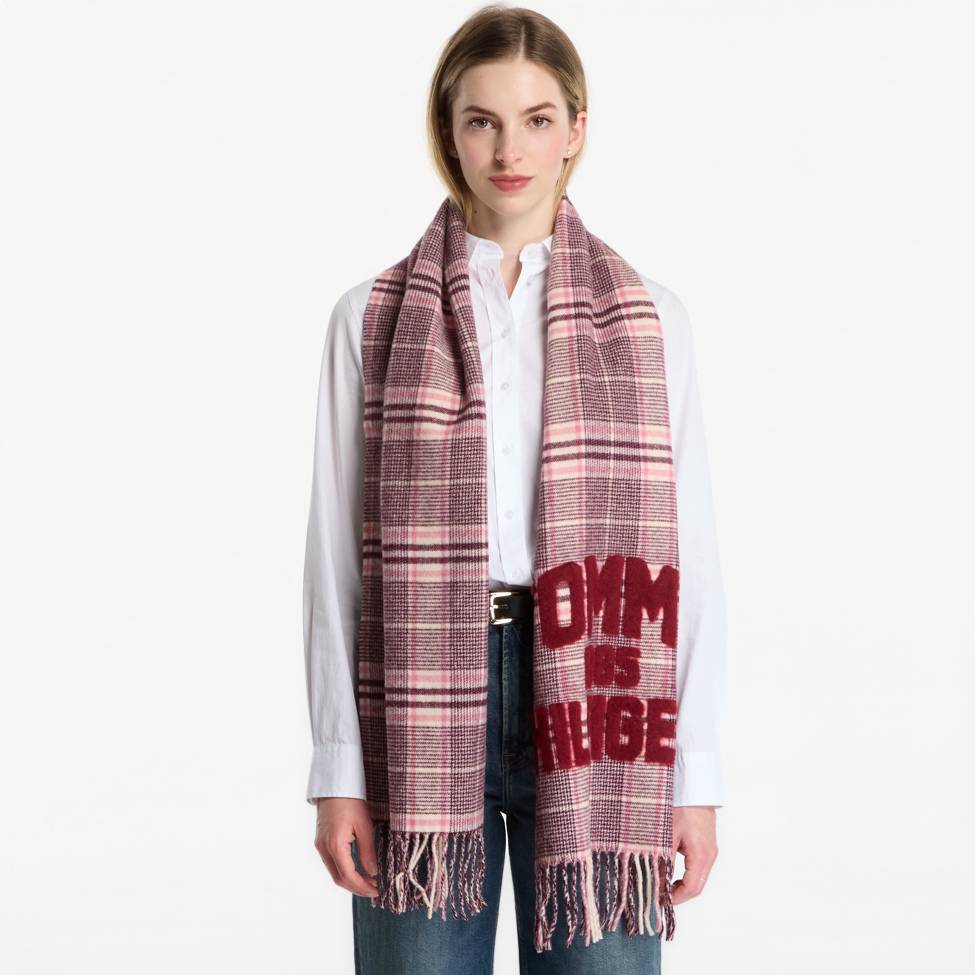Шал Tommy Hilfiger Th Varsity Check Scarf Pink Check Universal