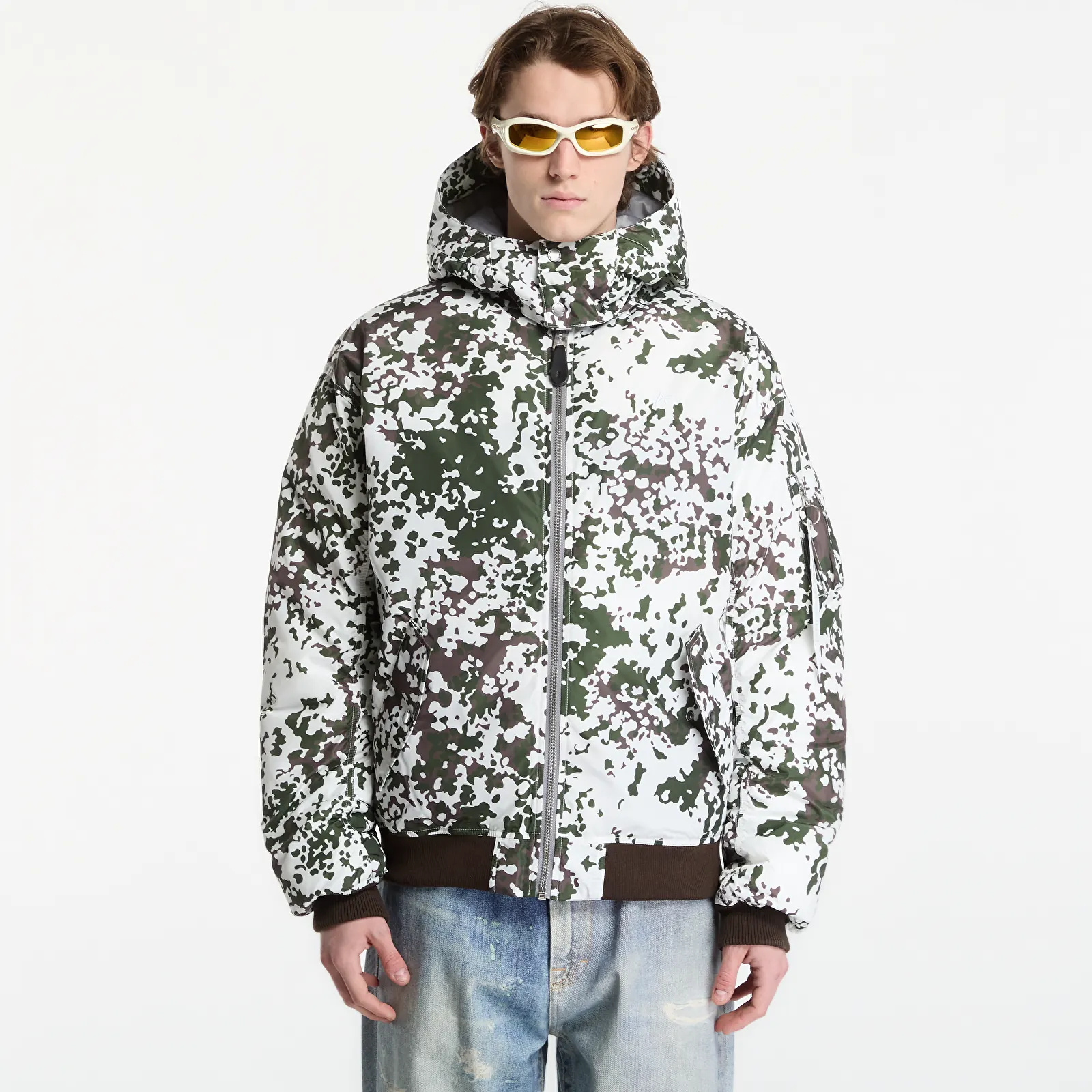 Vestes bomber homme Alpha Industries MA-1 Taffeta Bomber Camo M48 Snow Camo