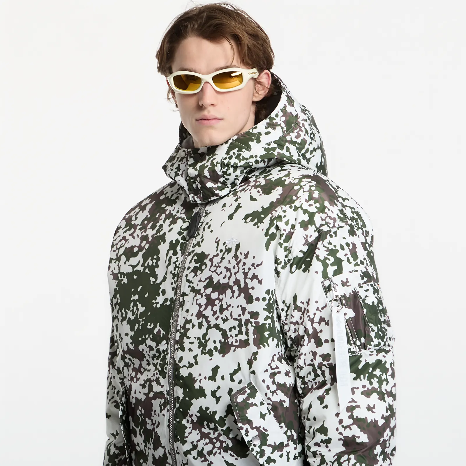 Vestes bomber homme Alpha Industries MA-1 Taffeta Bomber Camo M48 Snow Camo