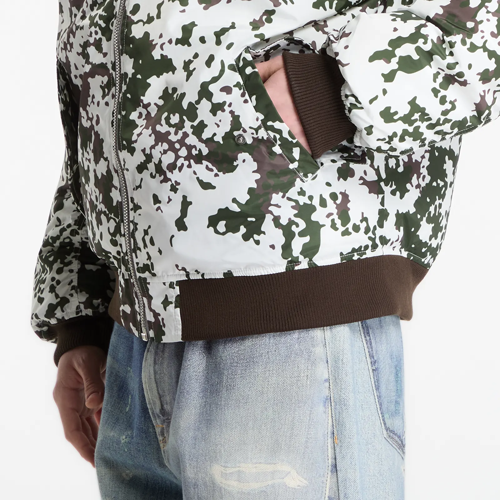 Vestes bomber homme Alpha Industries MA-1 Taffeta Bomber Camo M48 Snow Camo