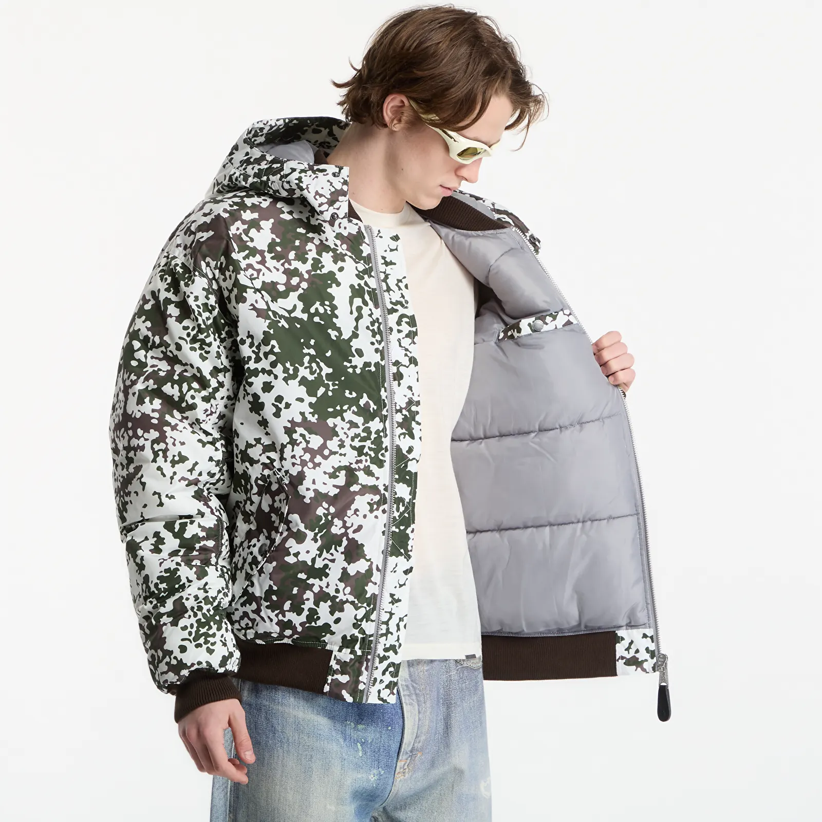 Vestes bomber homme Alpha Industries MA-1 Taffeta Bomber Camo M48 Snow Camo