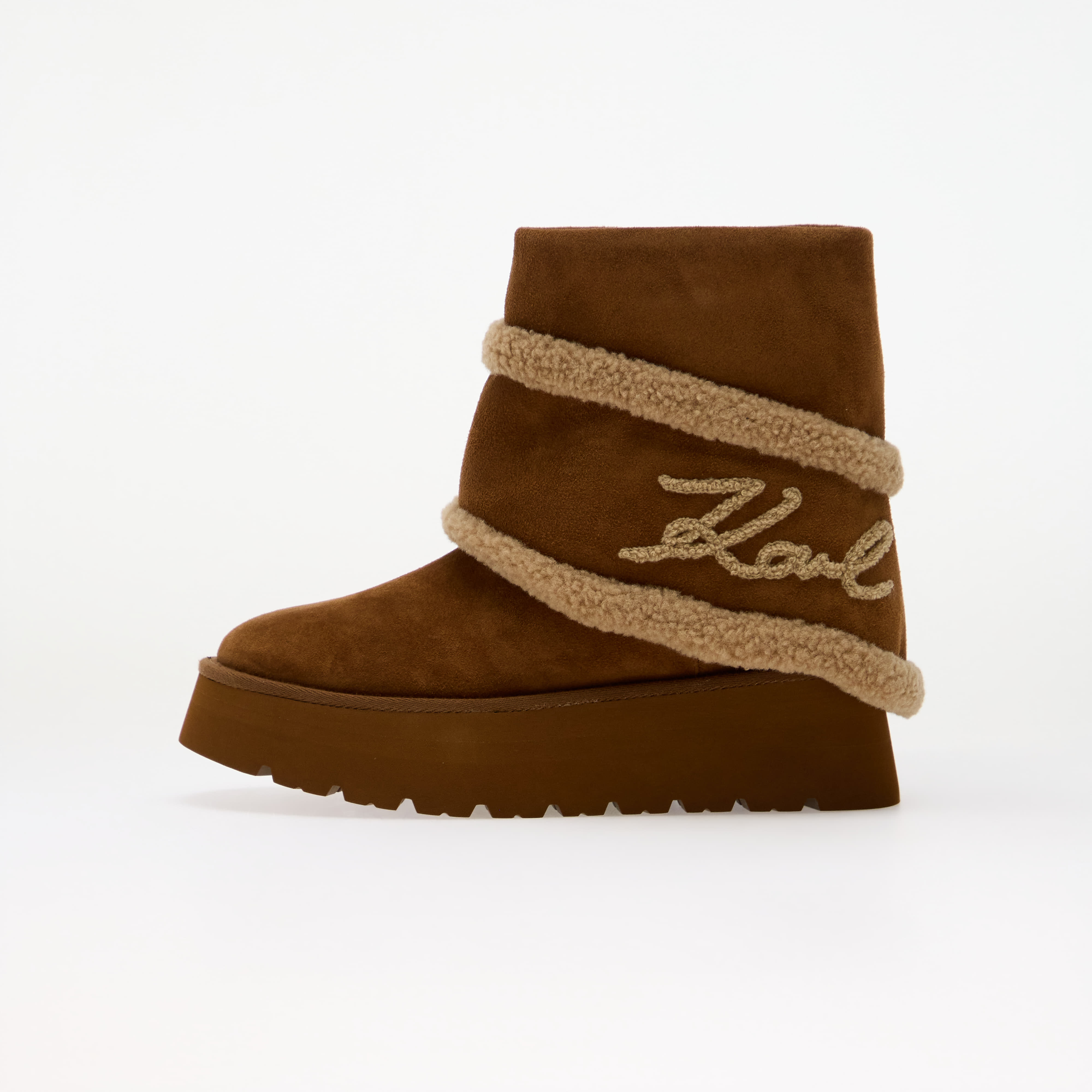 Karl Lagerfeld Jeans Skylar Winter Fold Down Mid Mid Brown Suede 37