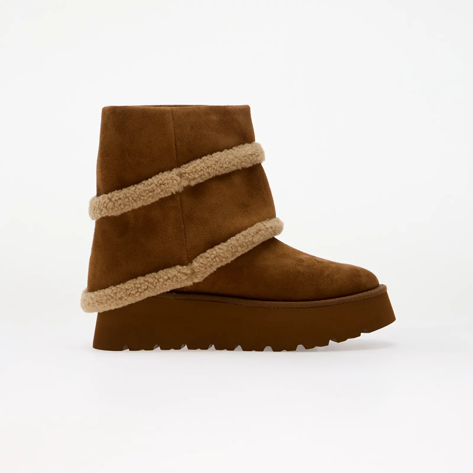 Дамски ботуши Karl Lagerfeld Jeans Skylar Winter Fold Down Mid Mid Brown Suede
