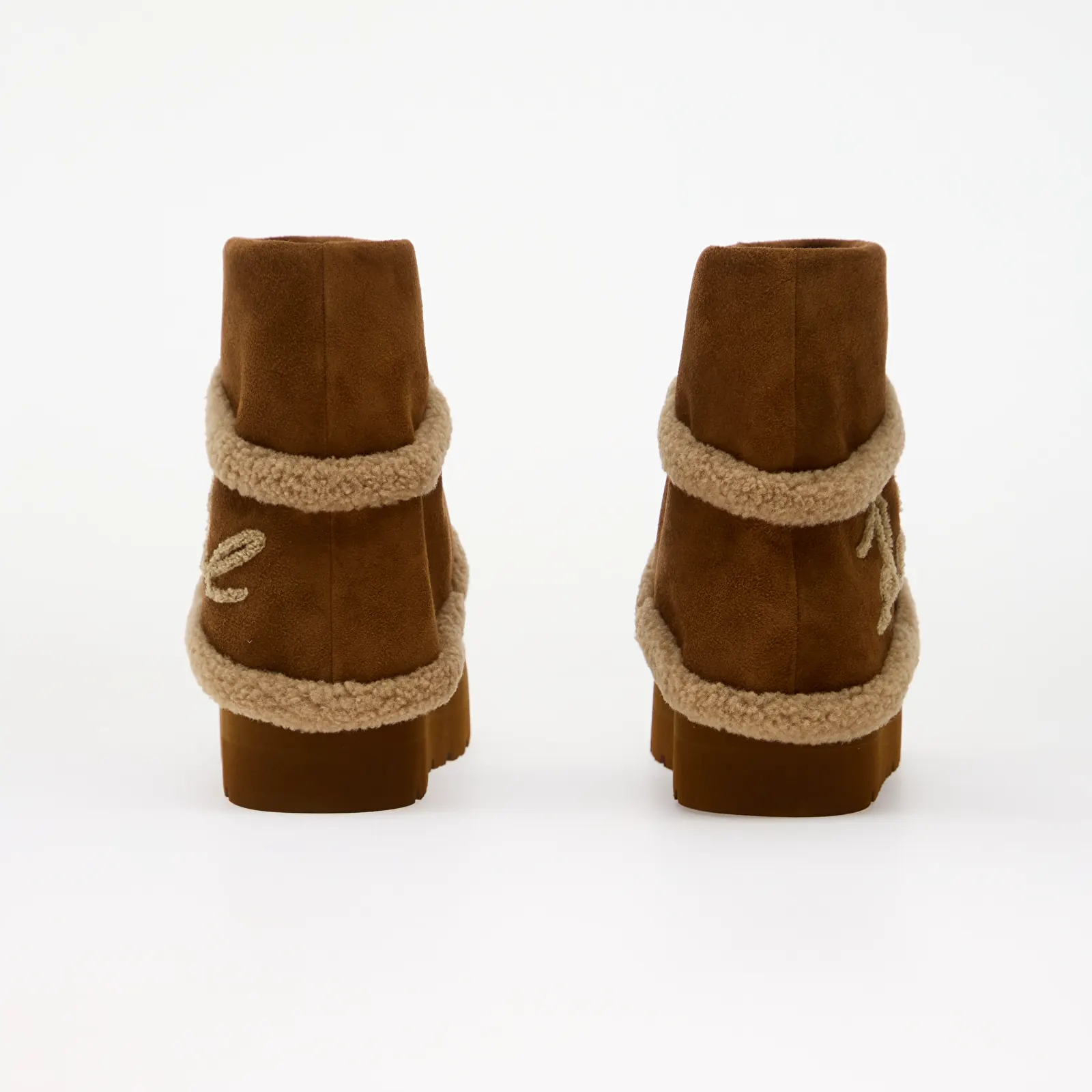 Дамски ботуши Karl Lagerfeld Jeans Skylar Winter Fold Down Mid Mid Brown Suede