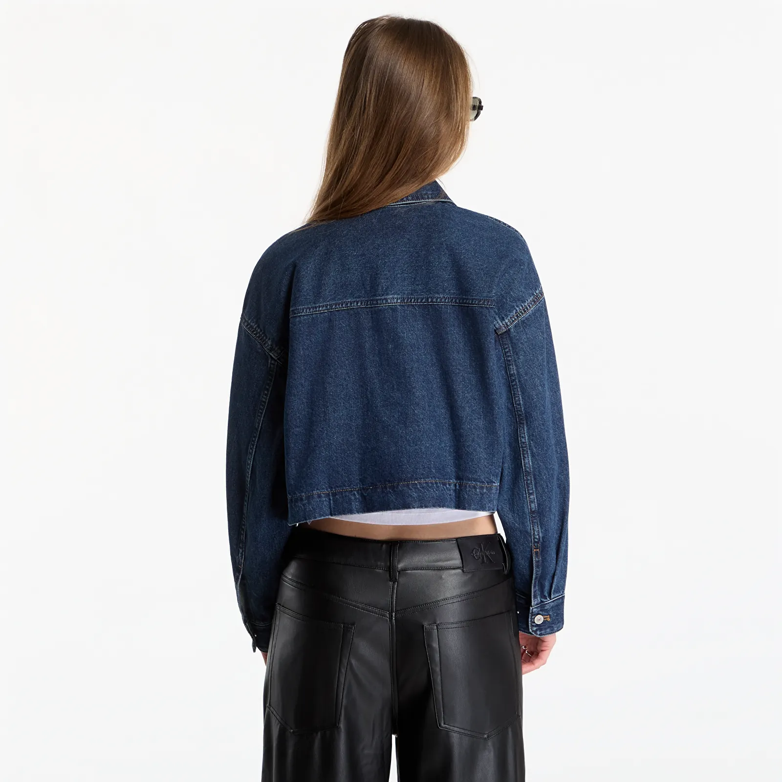 Дамски ризи Calvin Klein Jeans Branded Crop Ls Shir Blue