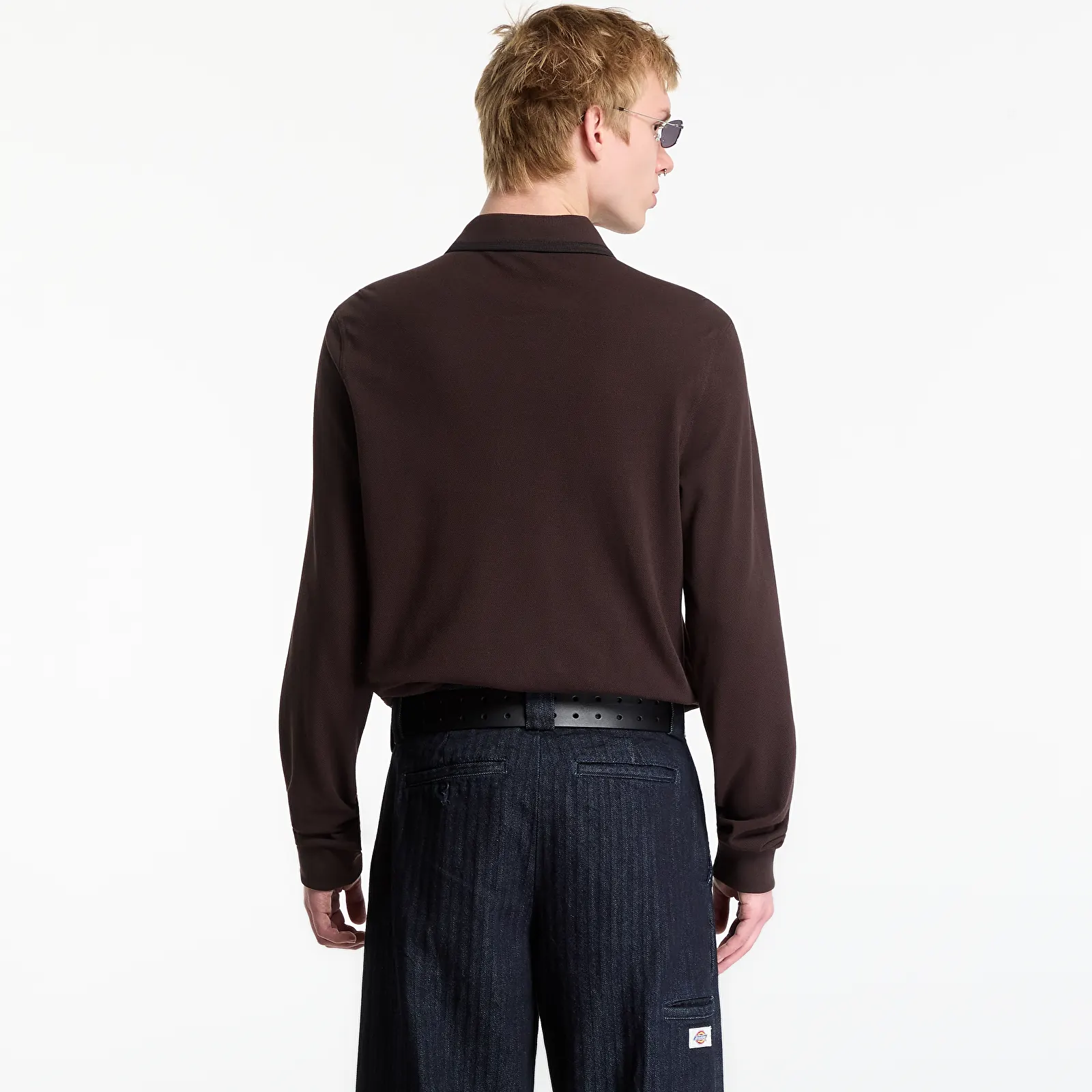 T-shirts homme FRED PERRY LS Twin Tipped FP Shirt Brown