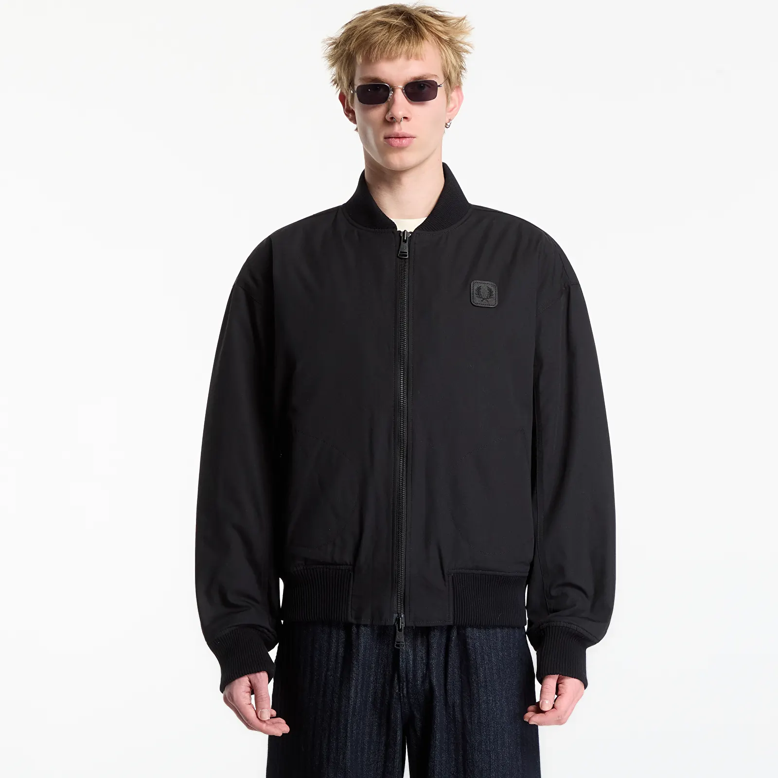 Vestes bomber homme FRED PERRY Black Canvas Bomber Jacket Black