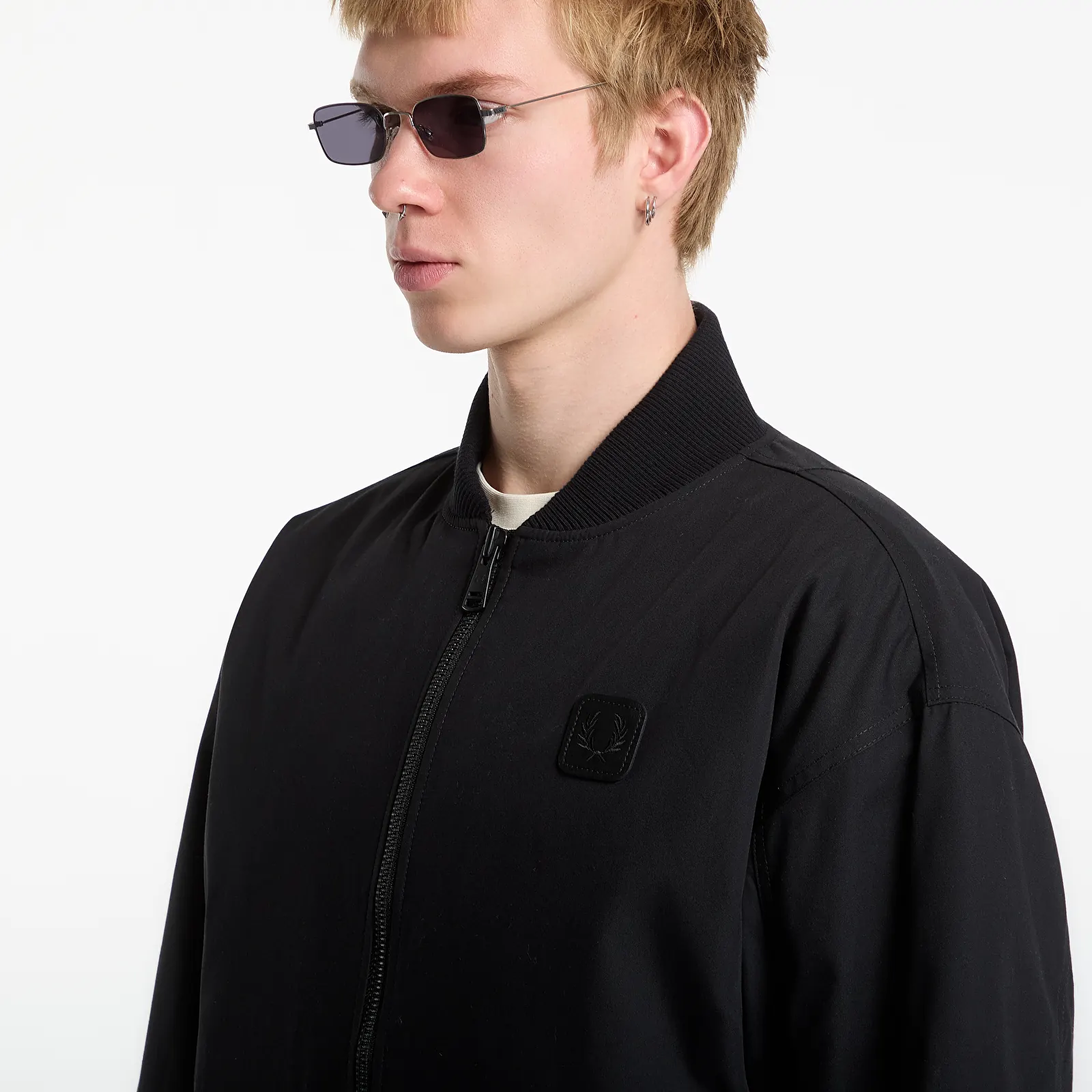 Vestes bomber homme FRED PERRY Black Canvas Bomber Jacket Black