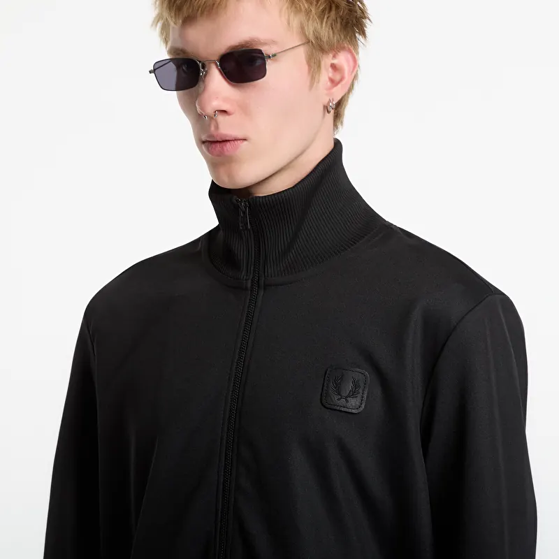 Jakke FRED PERRY Black Canvas Track Jacket Black