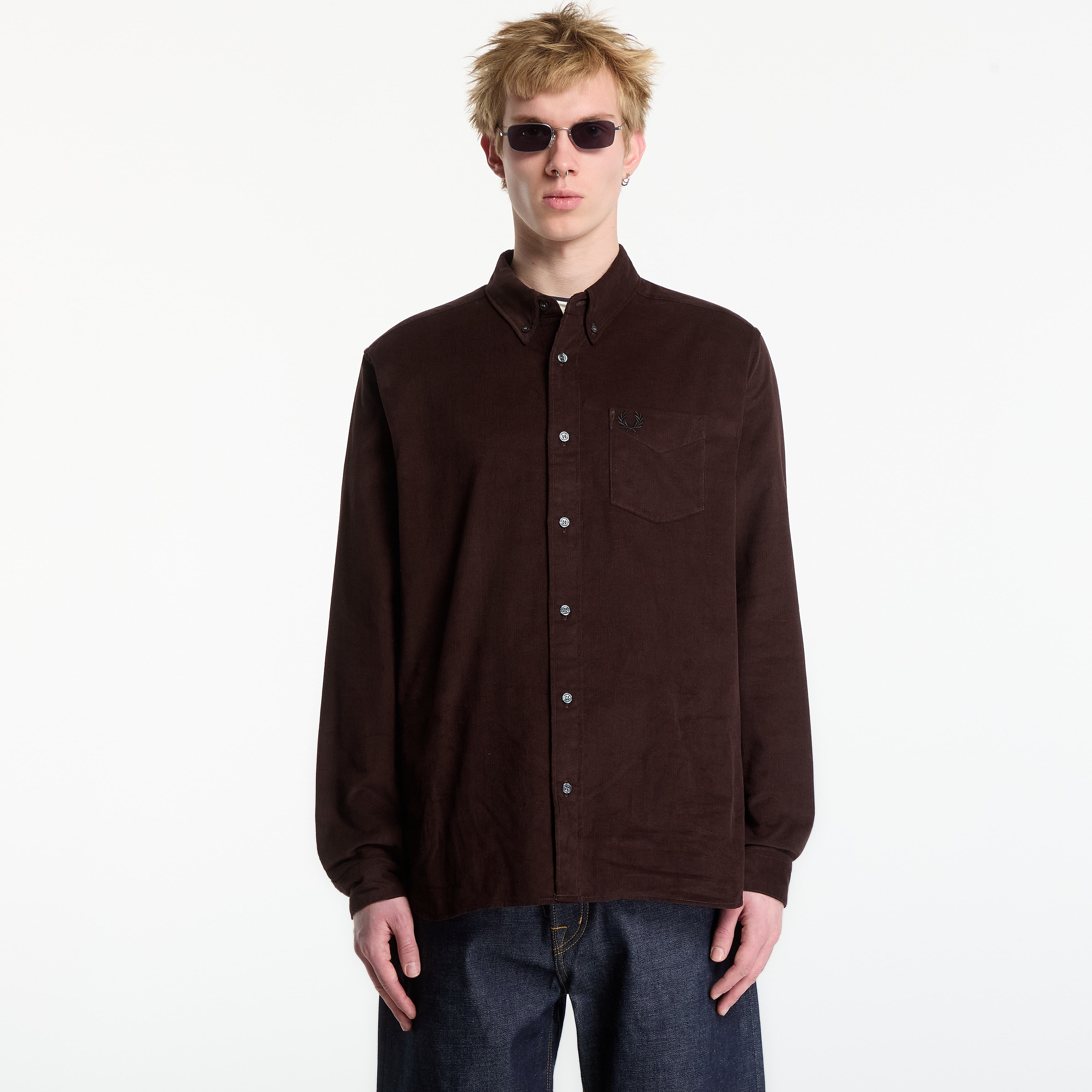 Риза FRED PERRY Needle Cord Shirt Rich Brown M