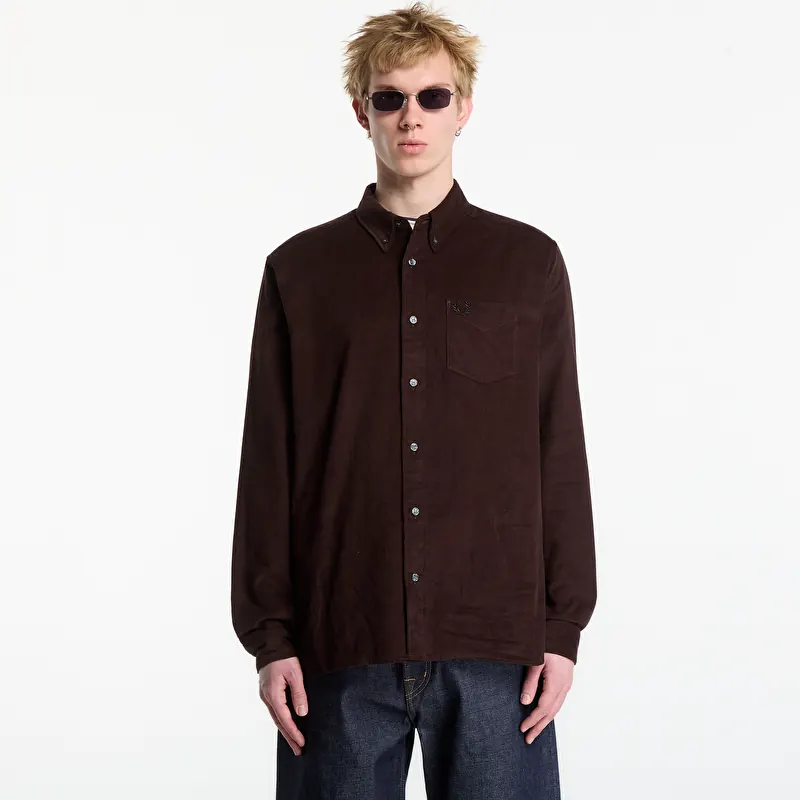 FRED PERRY Needle Cord Shirt Rich Brown
