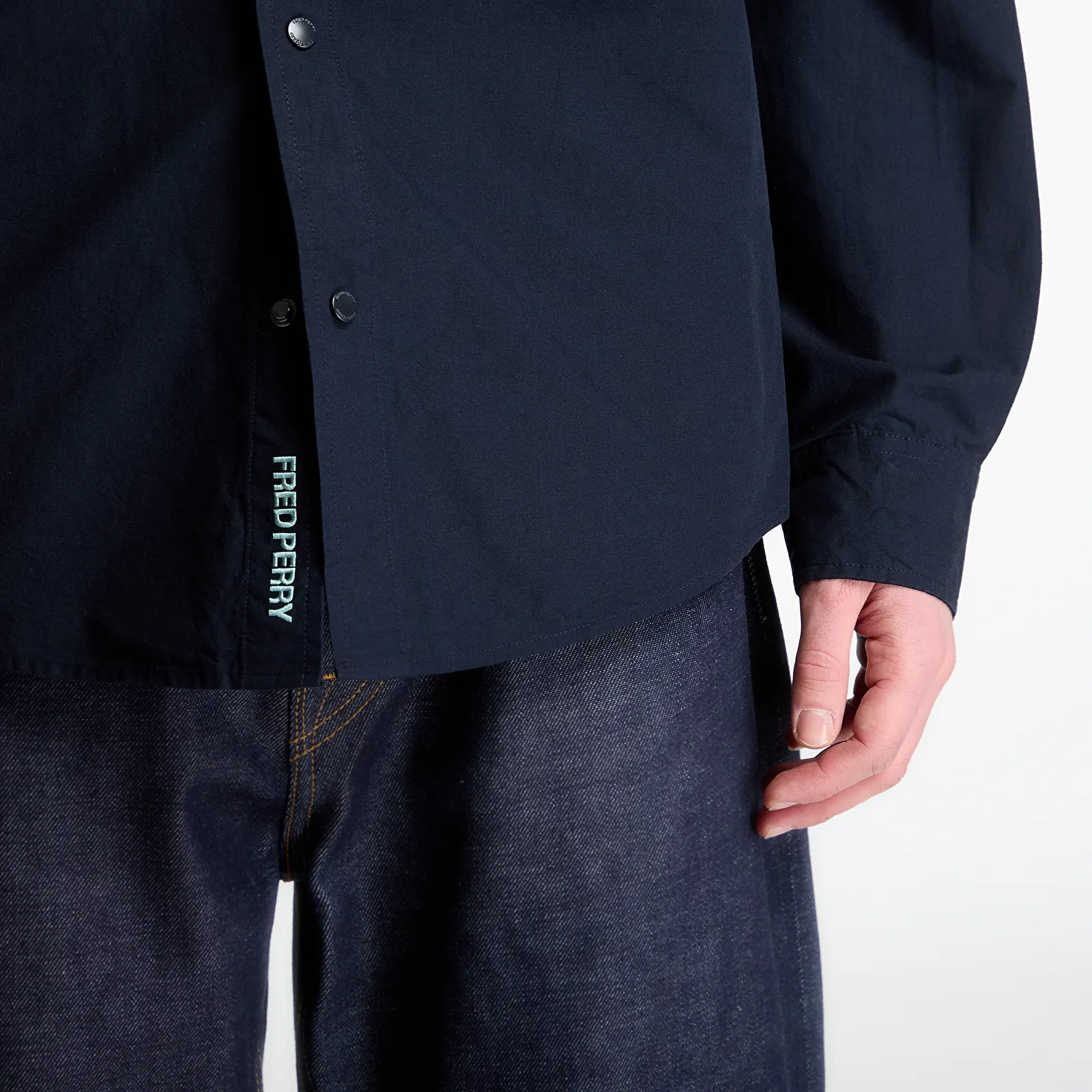 Мъжки ризи FRED PERRY Relaxed Cotton Overshirt White