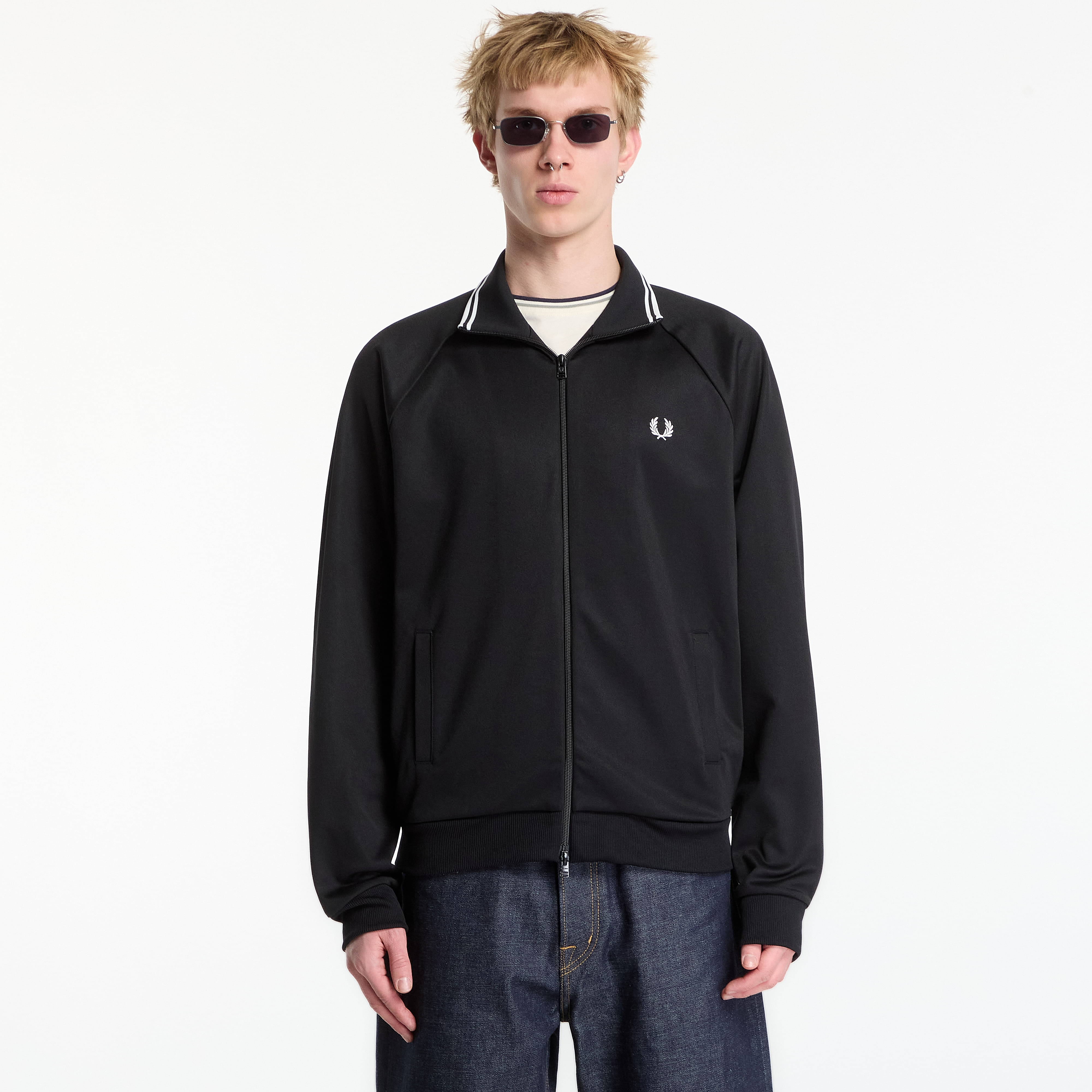 Суитшърт FRED PERRY Tipped Track Jacket Black XL