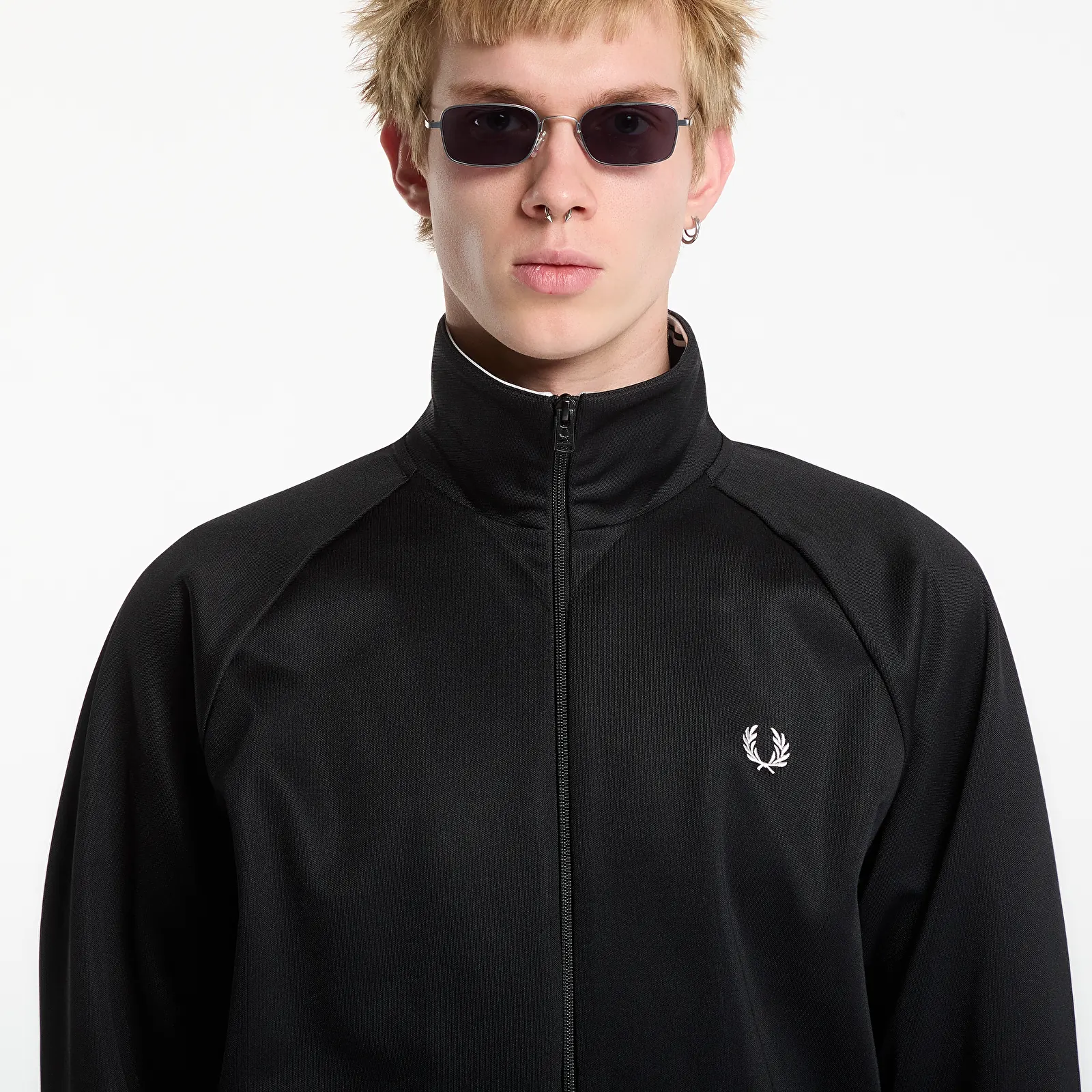 Мъжки суичъри FRED PERRY Tipped Track Jacket Black