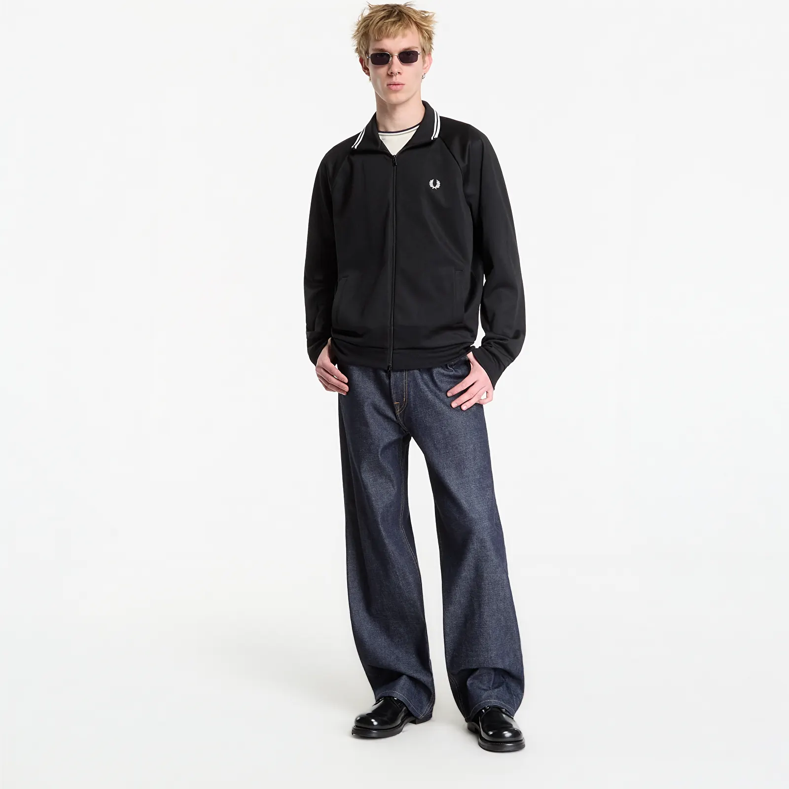 Мъжки суичъри FRED PERRY Tipped Track Jacket Black