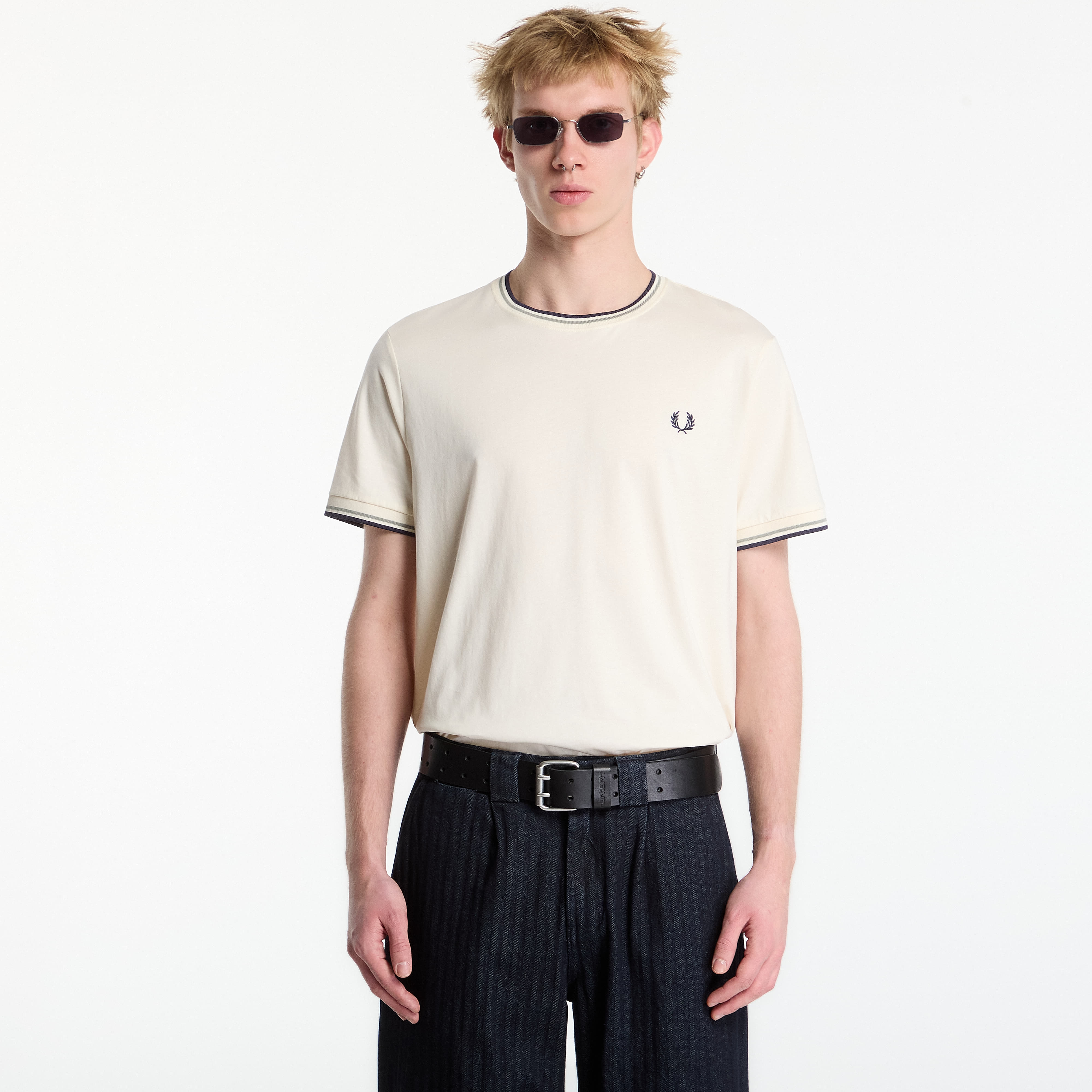 Тениска FRED PERRY Twin Tipped T-shirt White M