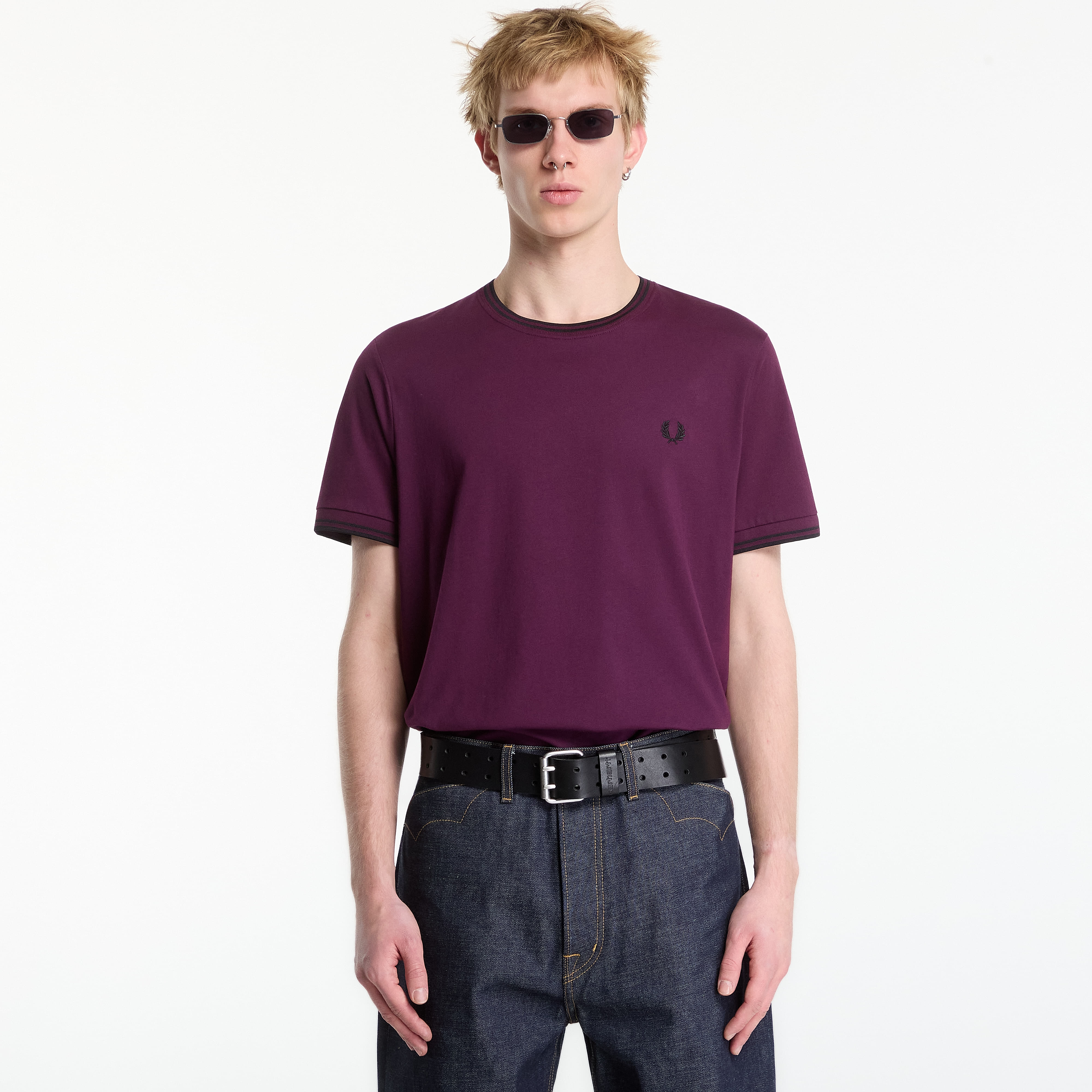 Тениска FRED PERRY Twin Tipped T-shirt White XXL