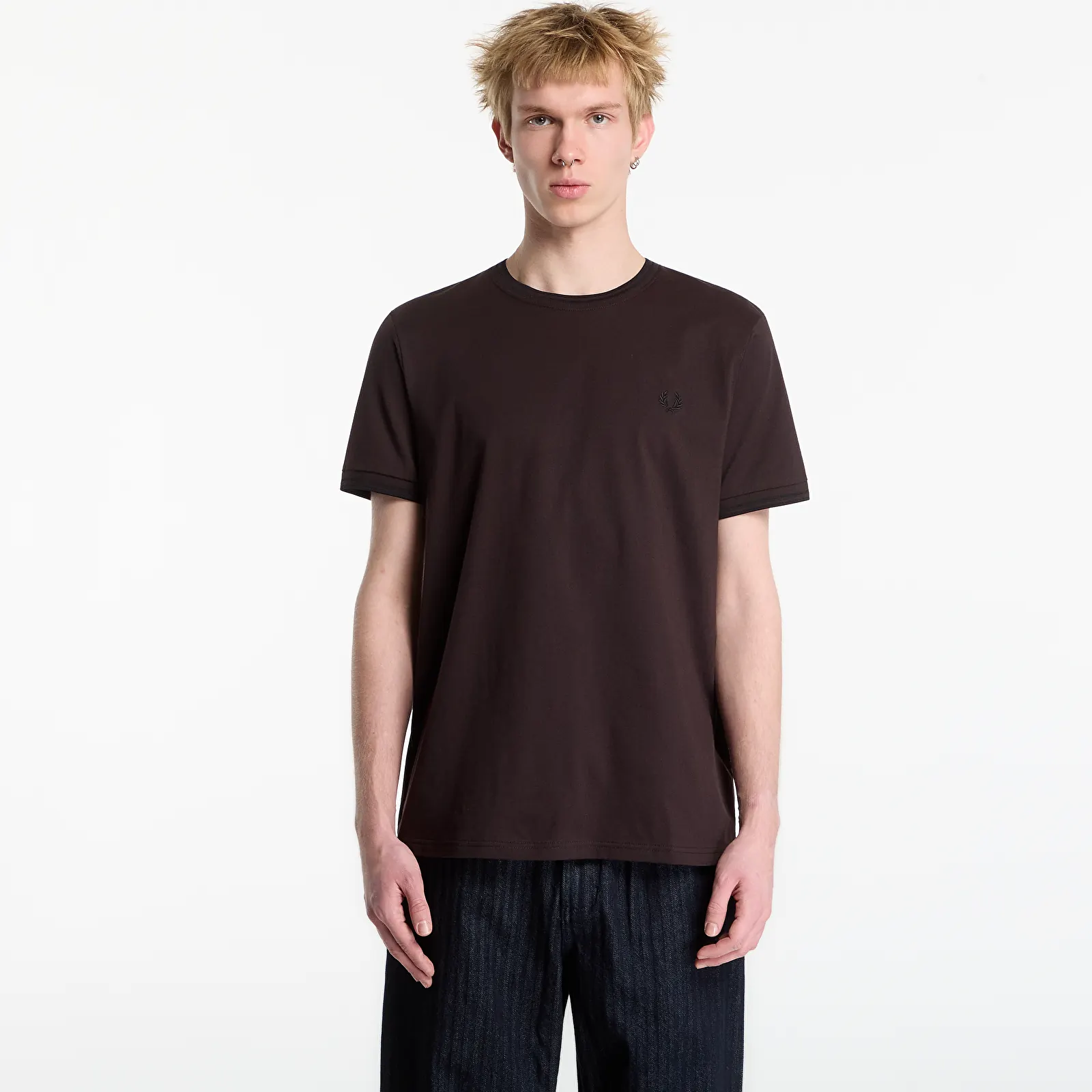 T-shirts homme FRED PERRY Twin Tipped T-shirt Brown