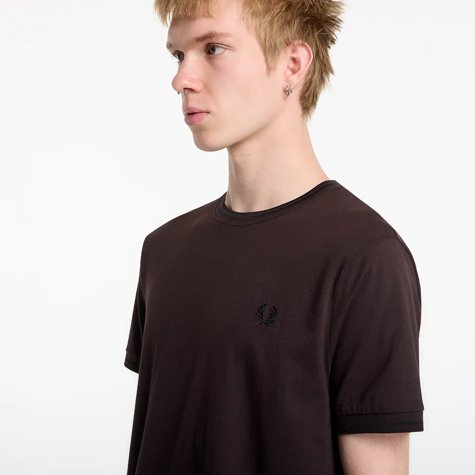 T-shirts homme FRED PERRY Twin Tipped T-shirt Brown