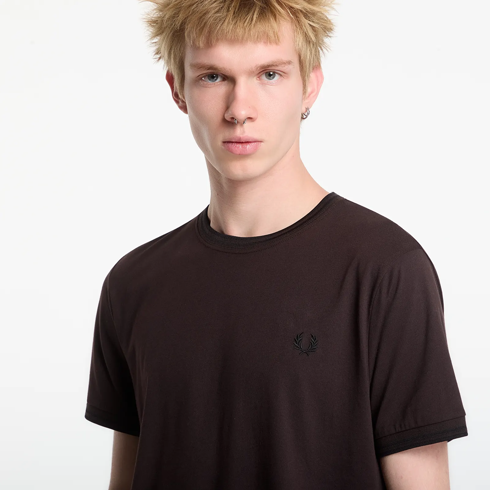 T-shirts homme FRED PERRY Twin Tipped T-shirt Brown