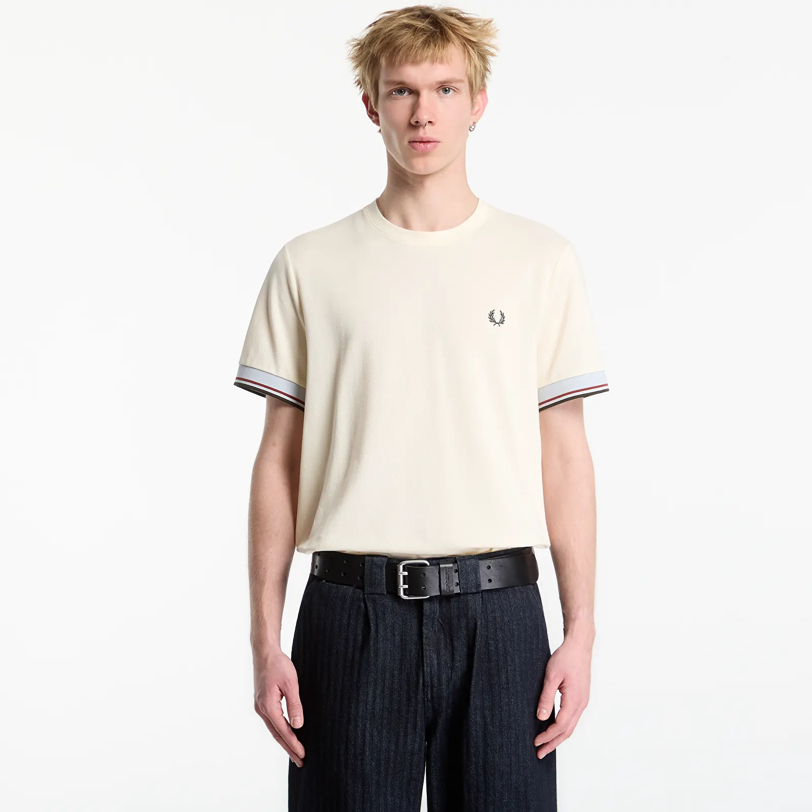 T-shirts homme FRED PERRY Twin Tipped Cuff T-shirt Dusky Blue